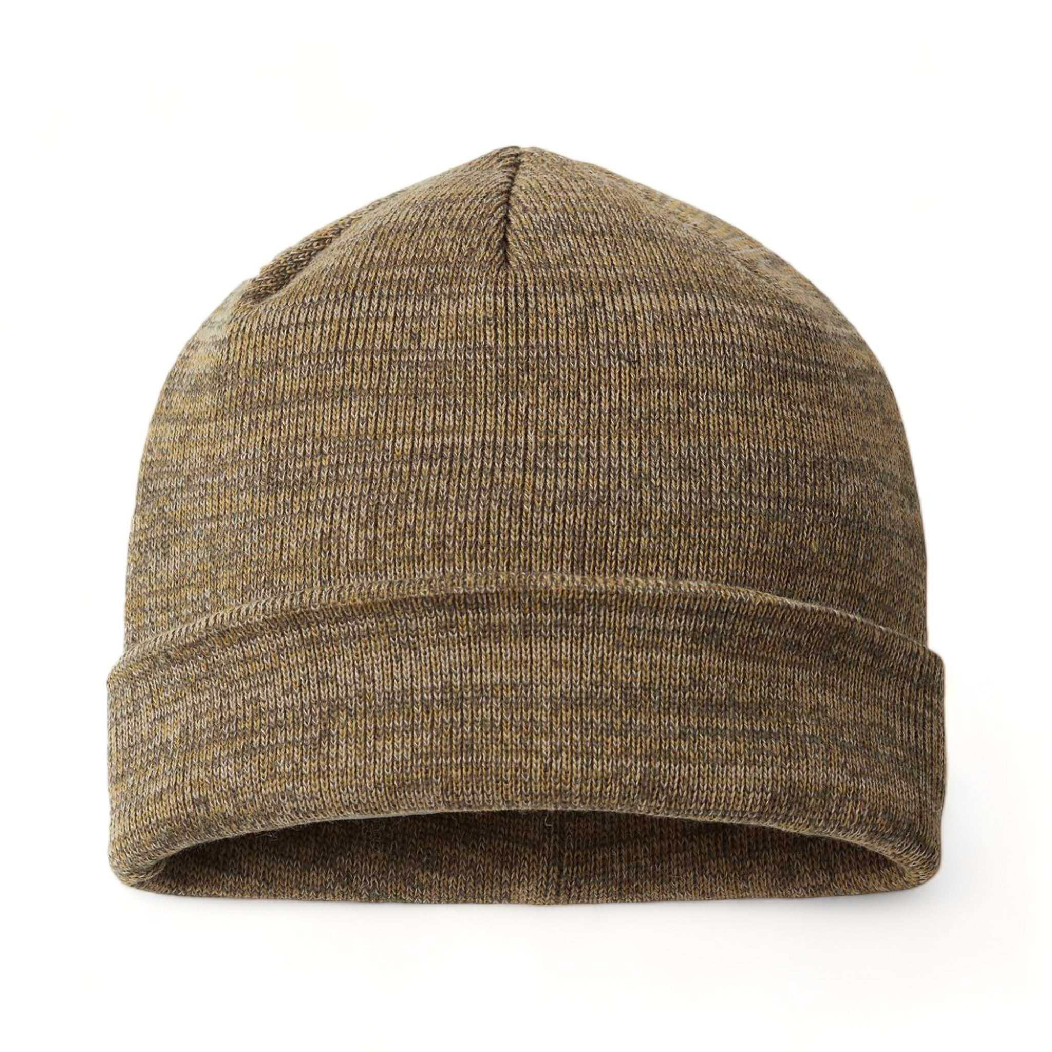 Front view of Richardson 130 custom hat in olive, khaki and light khaki