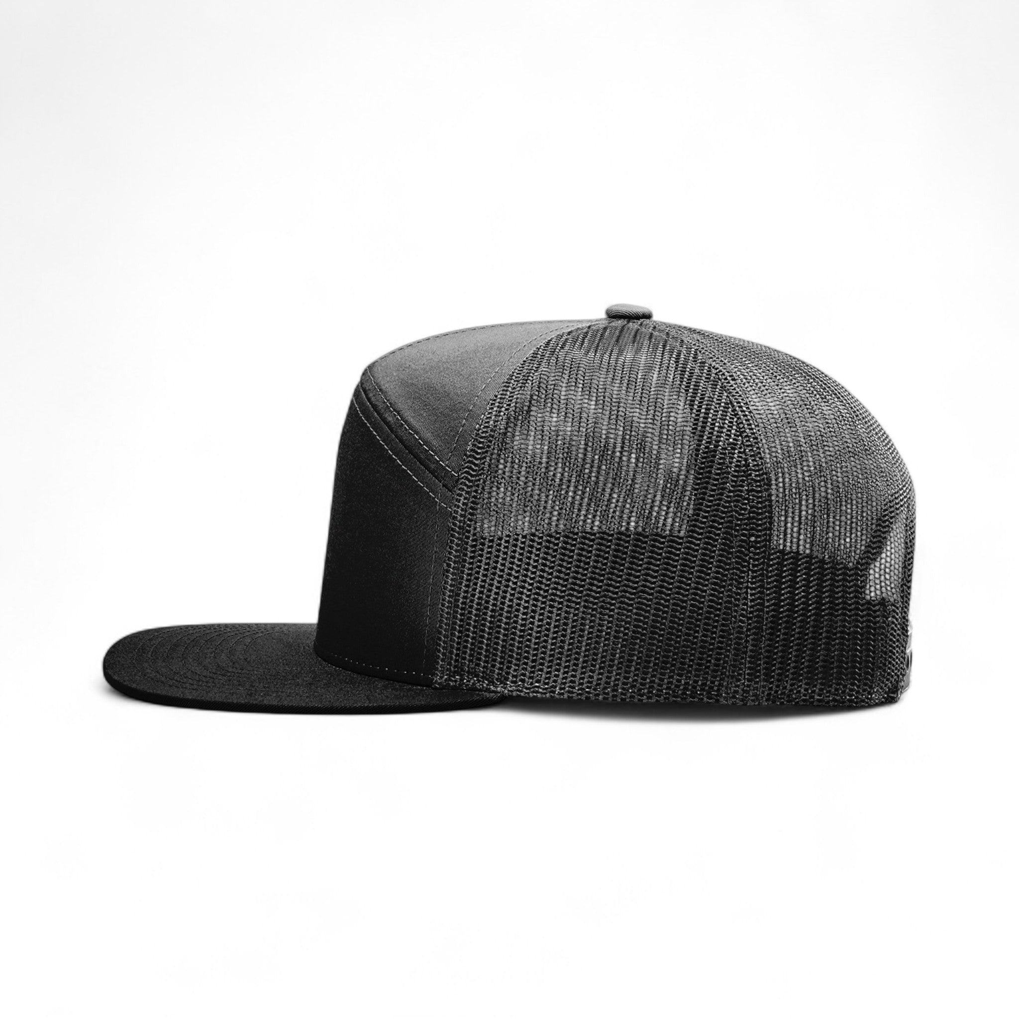 Left side view of Richardson 168 custom hat in black