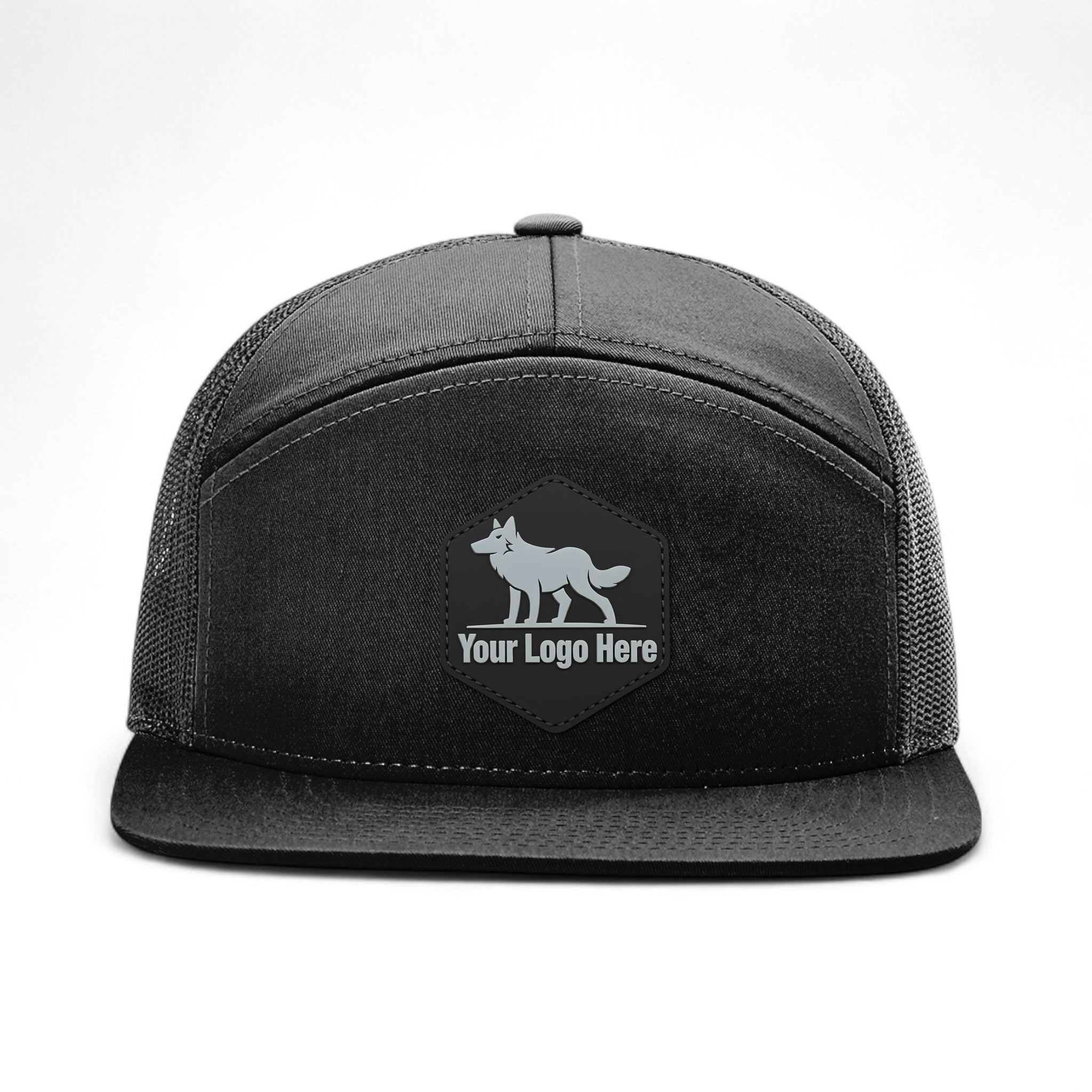 PVC patch preview of Richardson 168 custom hat in black