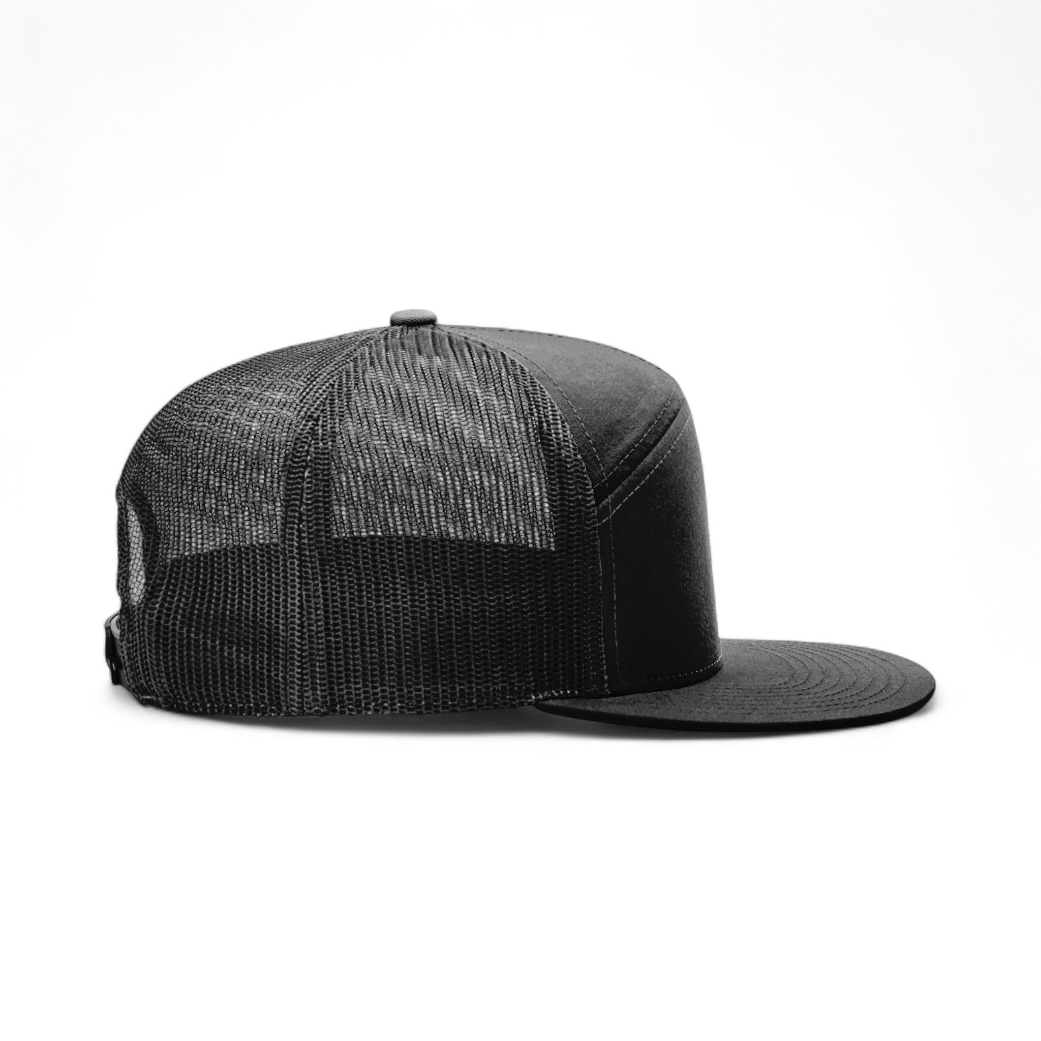 Right side view of Richardson 168 custom hat in black