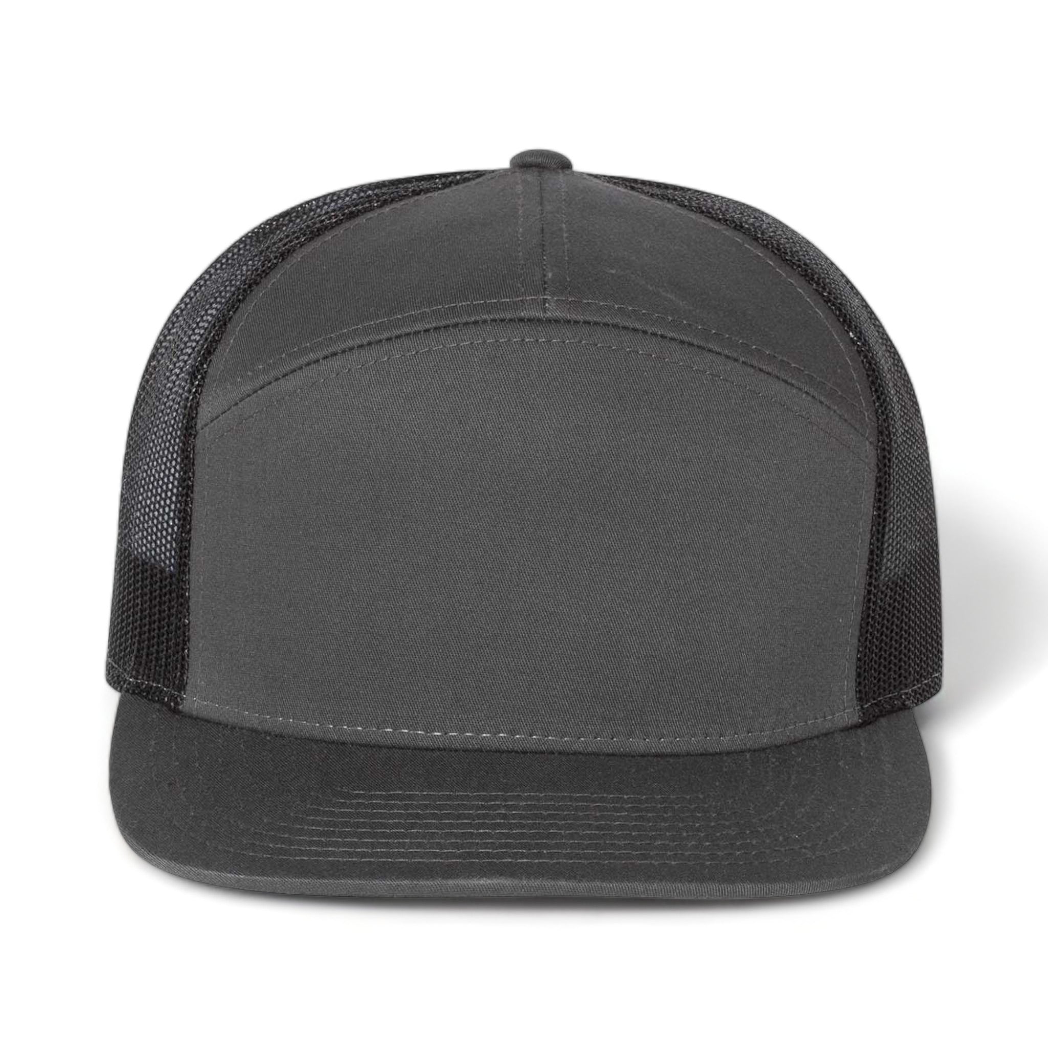 Front view of Richardson 168 custom hat in charcoal and black
