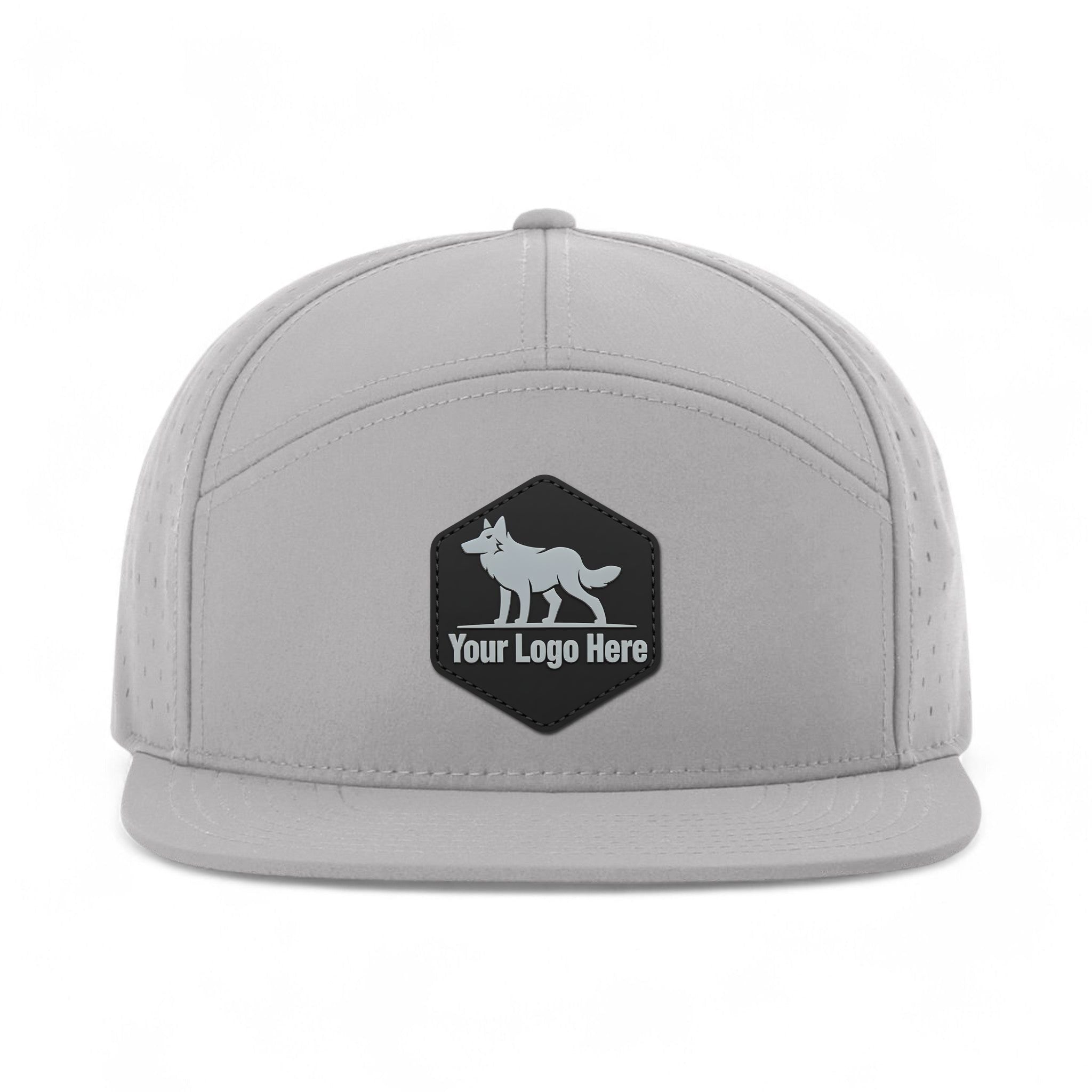 PVC patch preview of Richardson 169 custom hat in grey