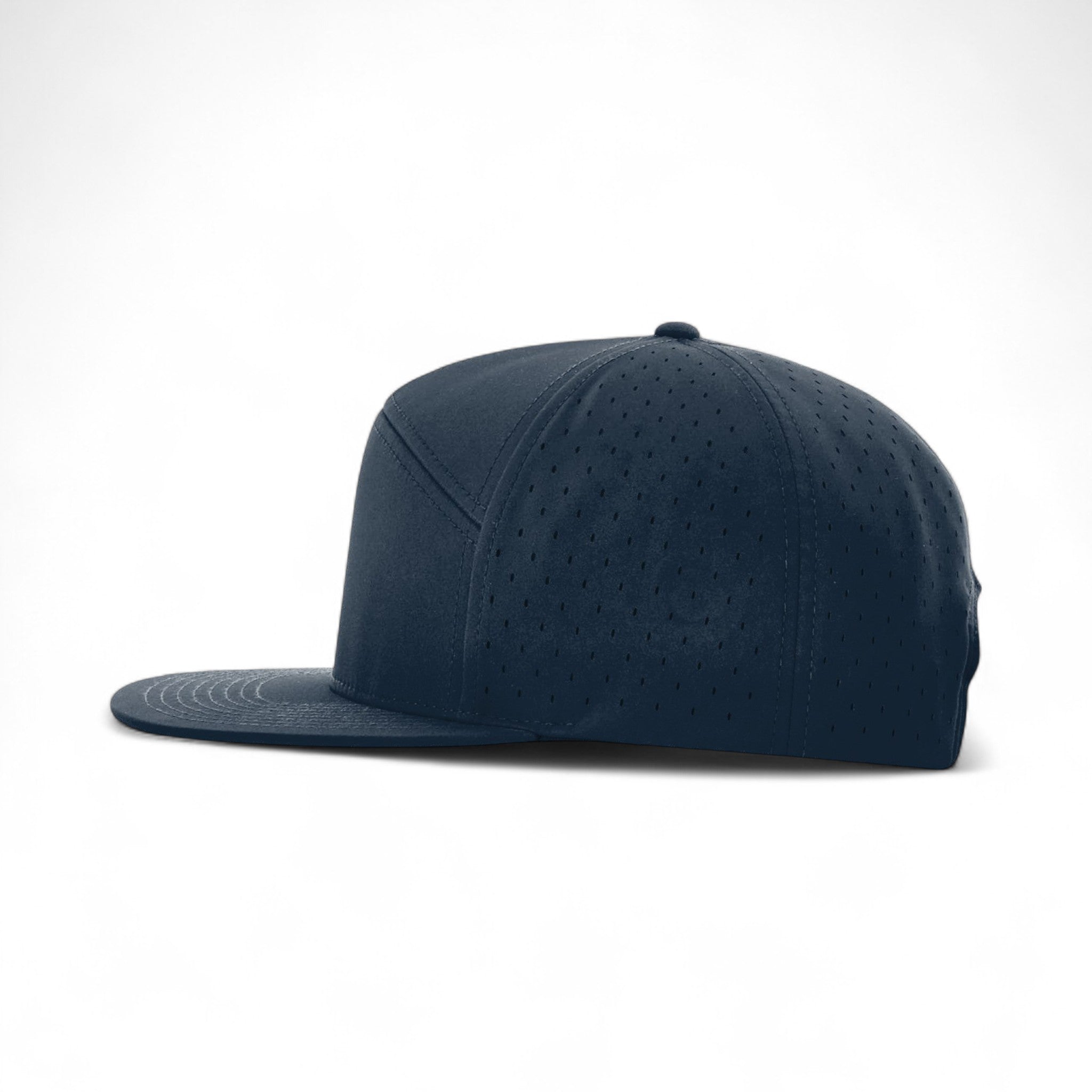 Left side view of Richardson 169 custom hat in light navy