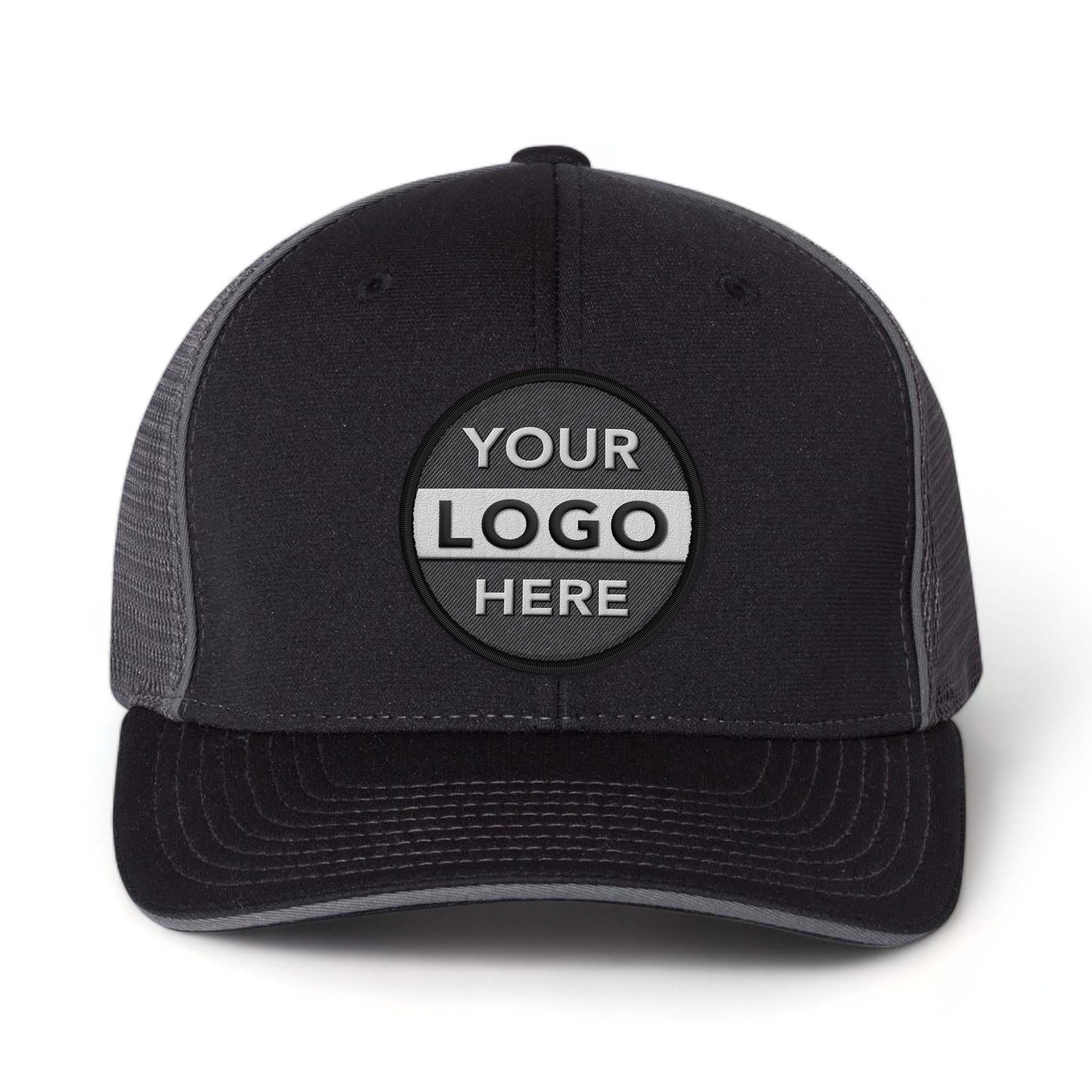 Richardson 172 custom embroidered patch hat in black and charcoal