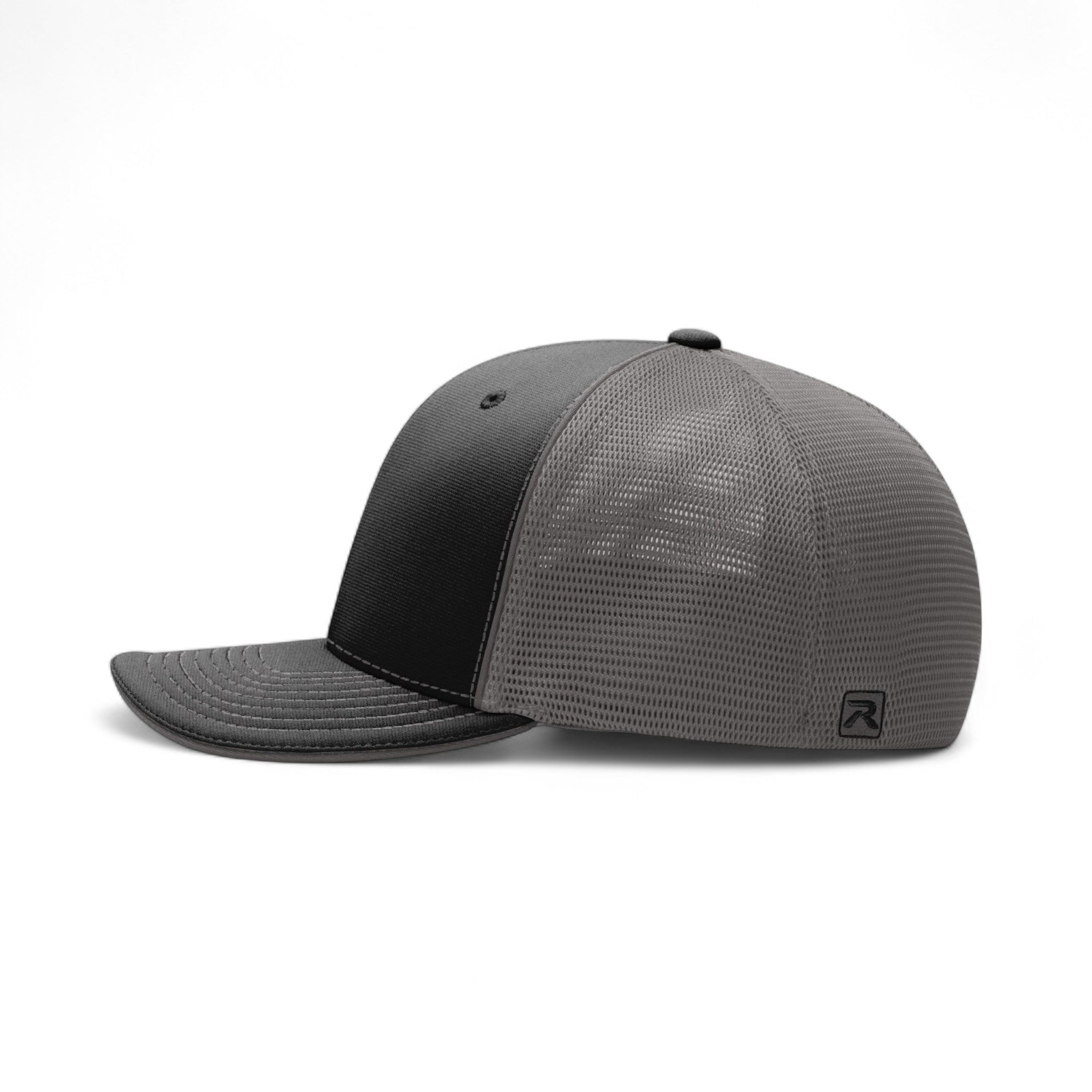 Left side view of Richardson 172 custom hat in black and charcoal