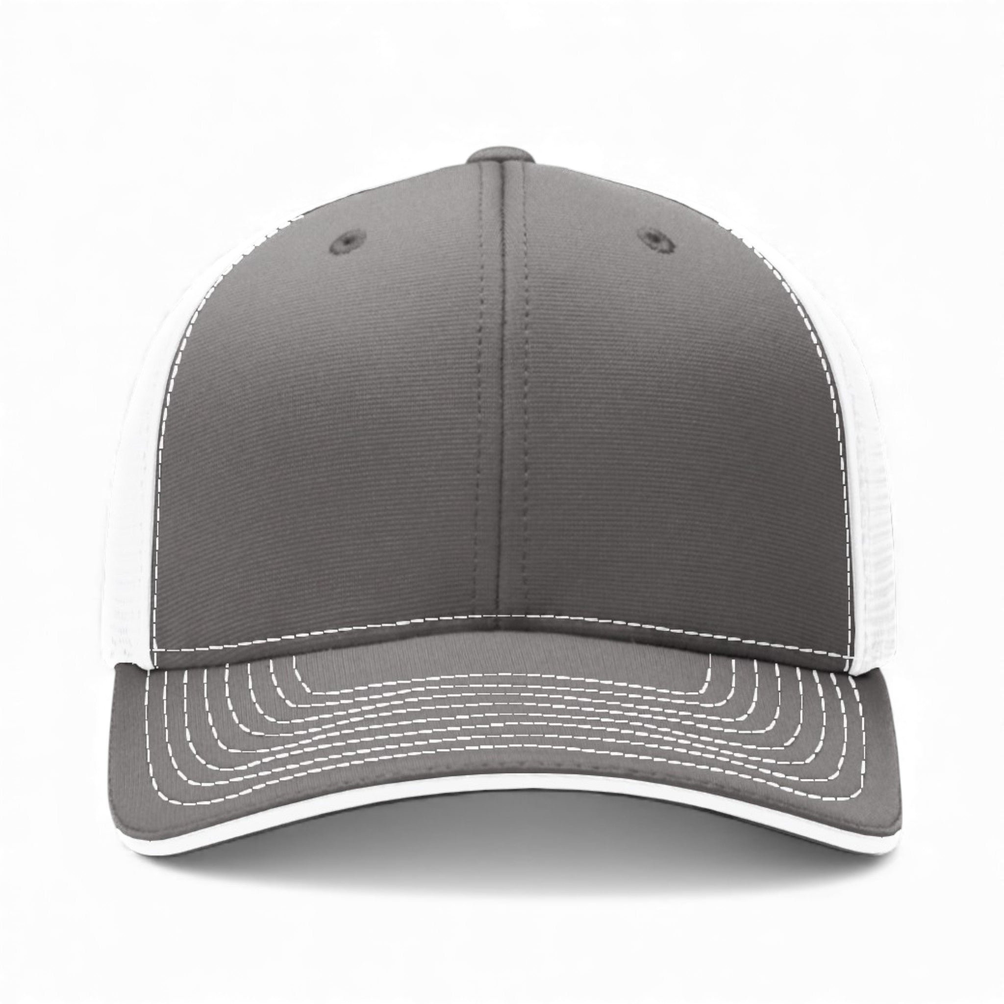 Front view of Richardson 172 custom hat in charcoal and white