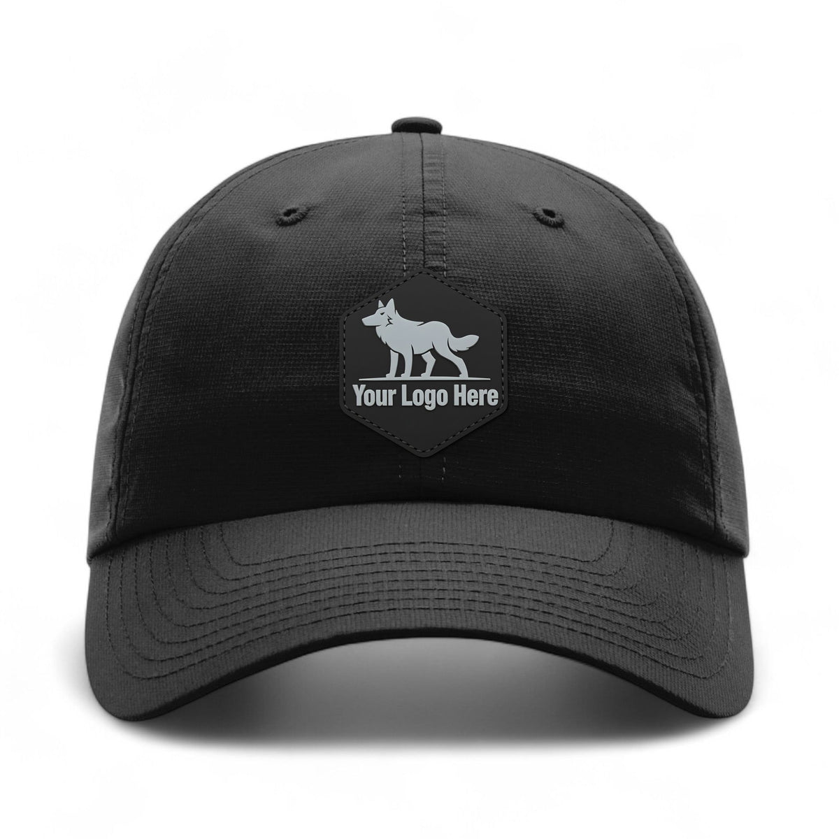PVC patch preview of Richardson 220 custom hat in black
