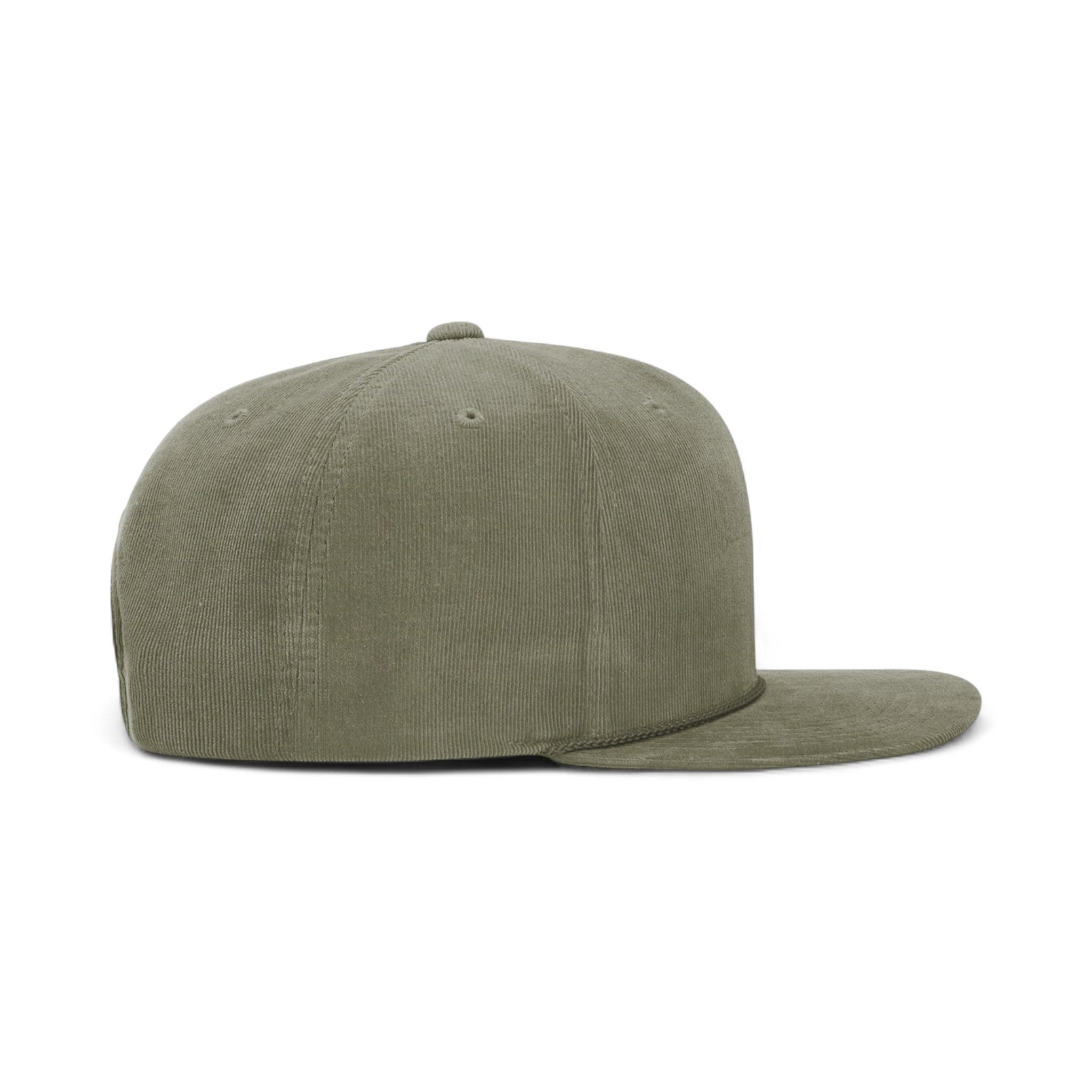 Right side view of Richardson 253 custom hat in olive
