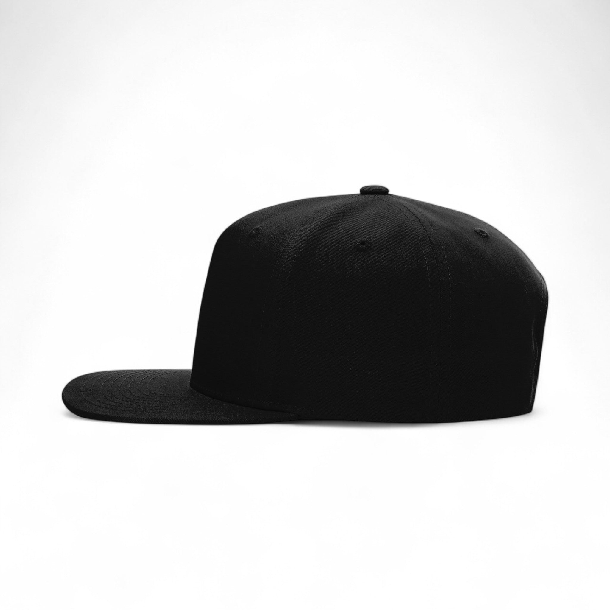 Left side view of Richardson 255 custom hat in black