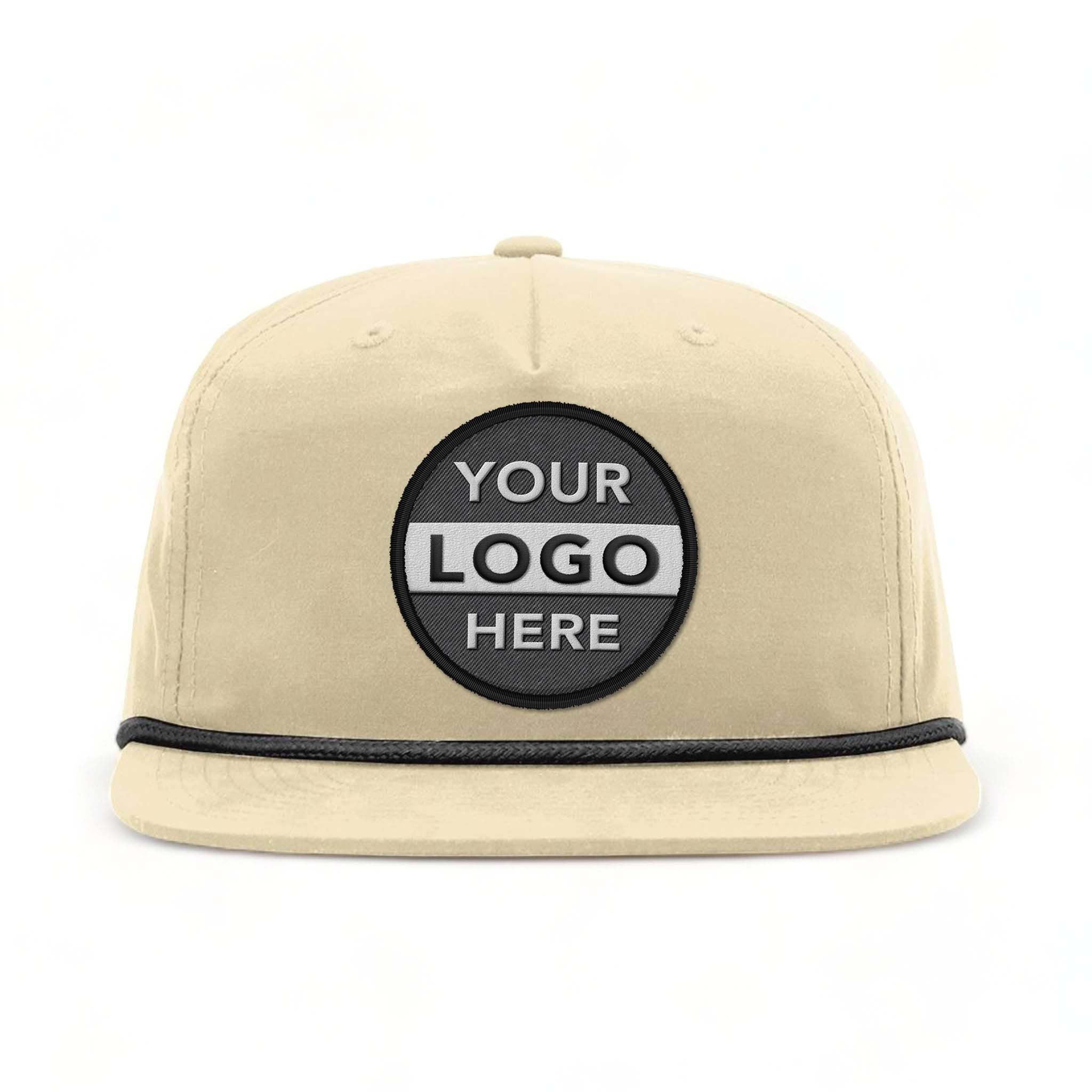 Richardson 256 custom embroidered patch hat in birch and black