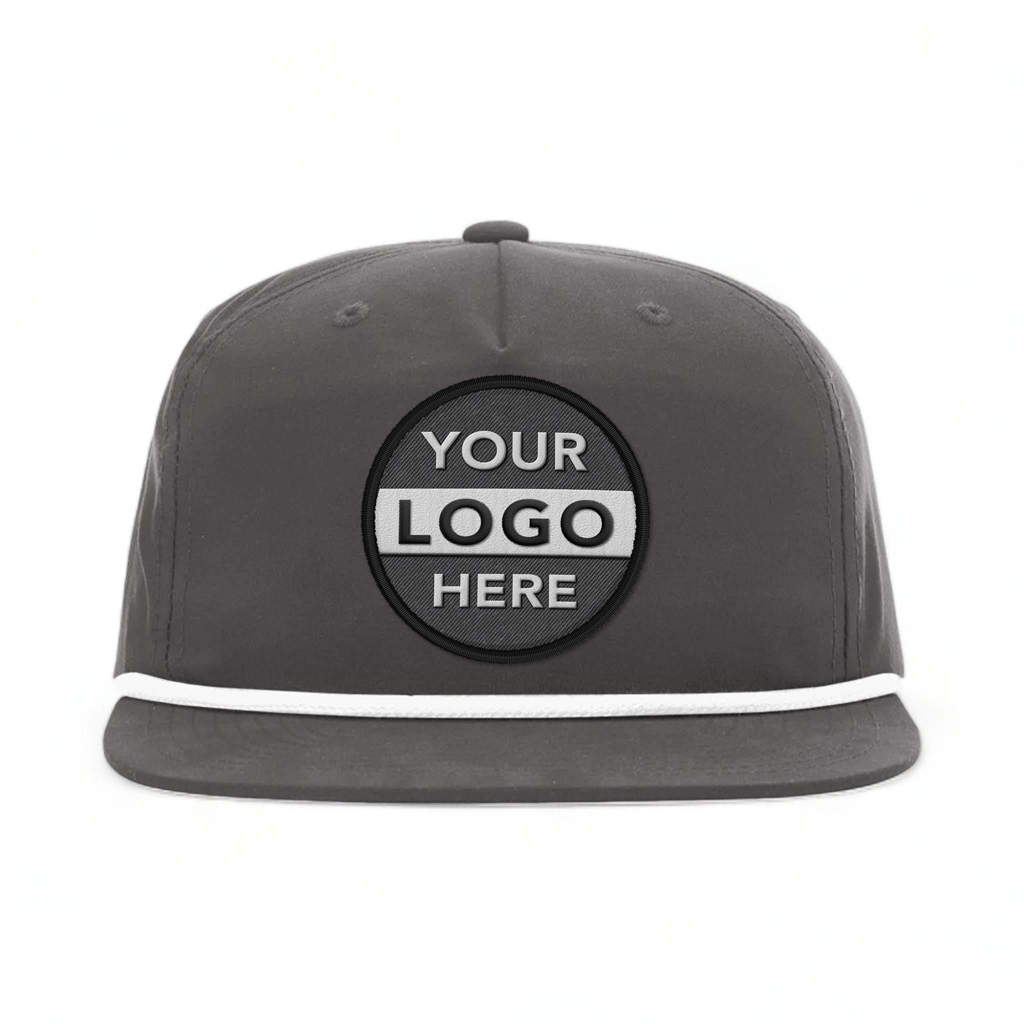 Richardson 256 custom embroidered patch hat in charcoal and white