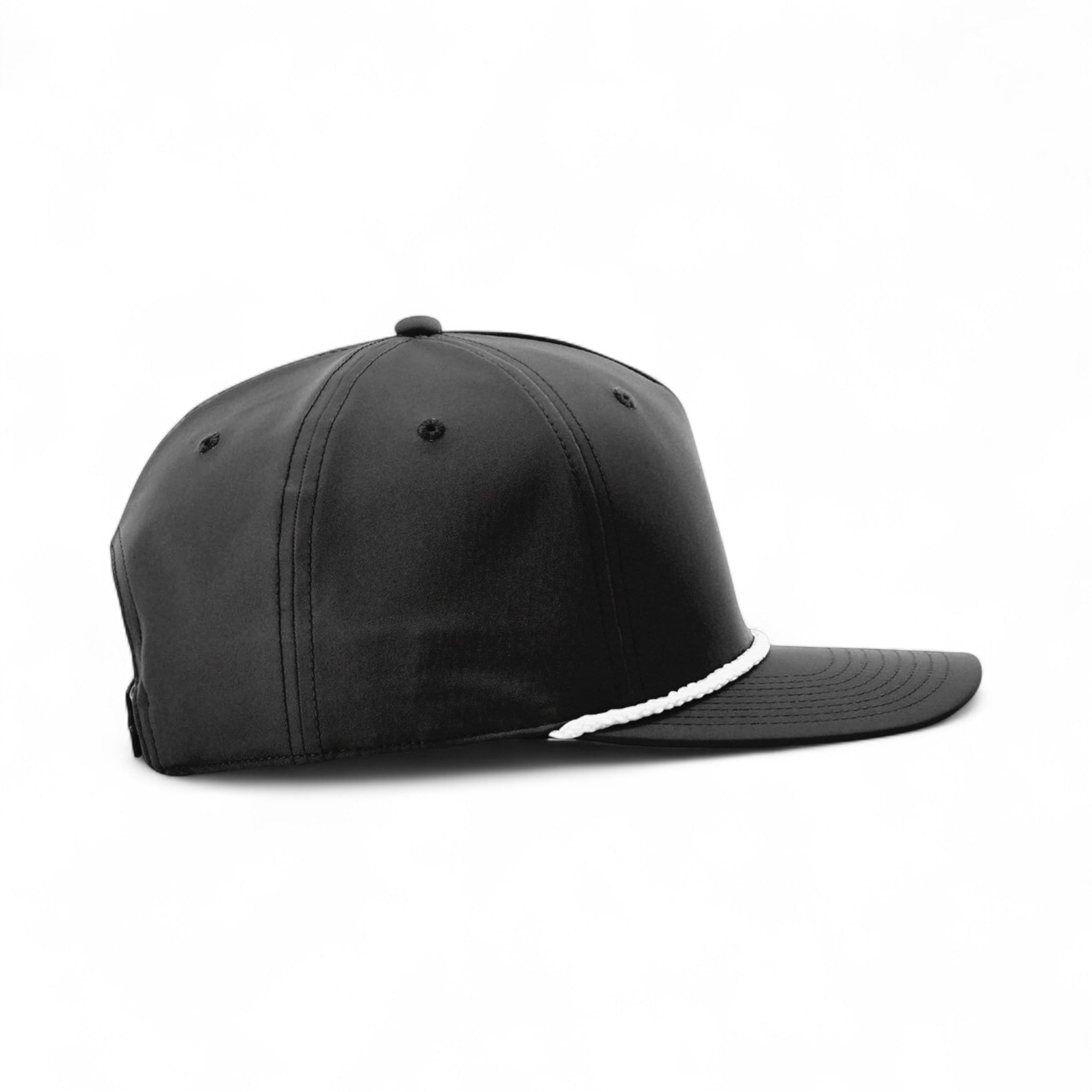 Right side view of Richardson 258 custom hat in black and white