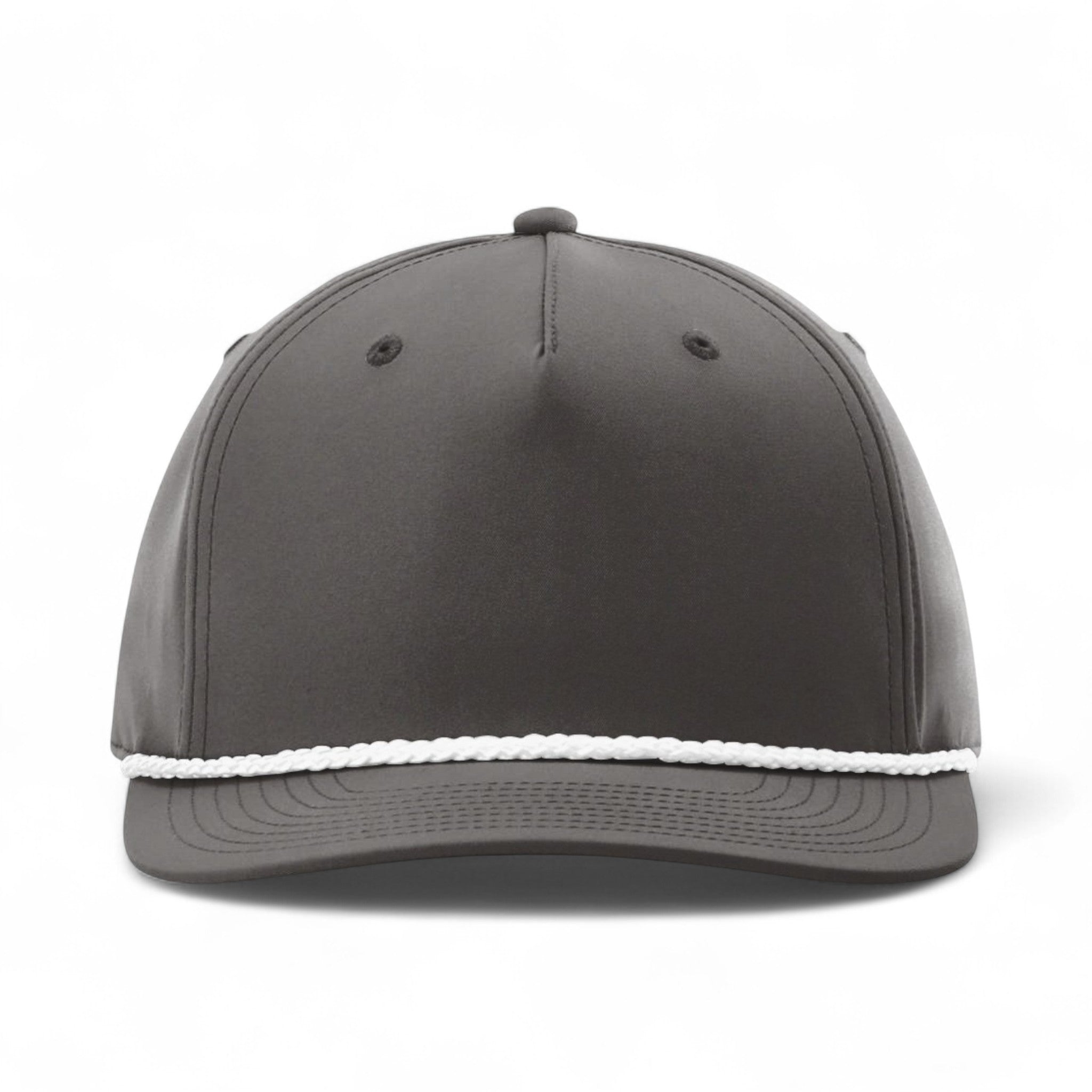 Front view of Richardson 258 custom hat in dark grey and white
