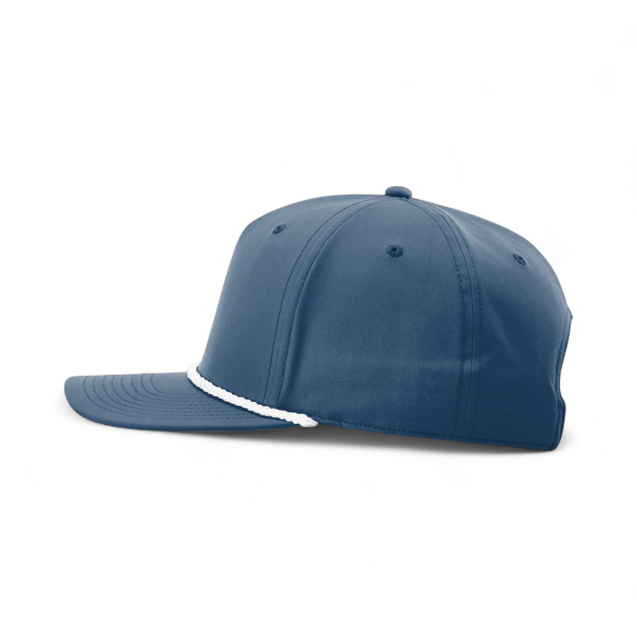 Left side view of Richardson 258 custom hat in light blue and white