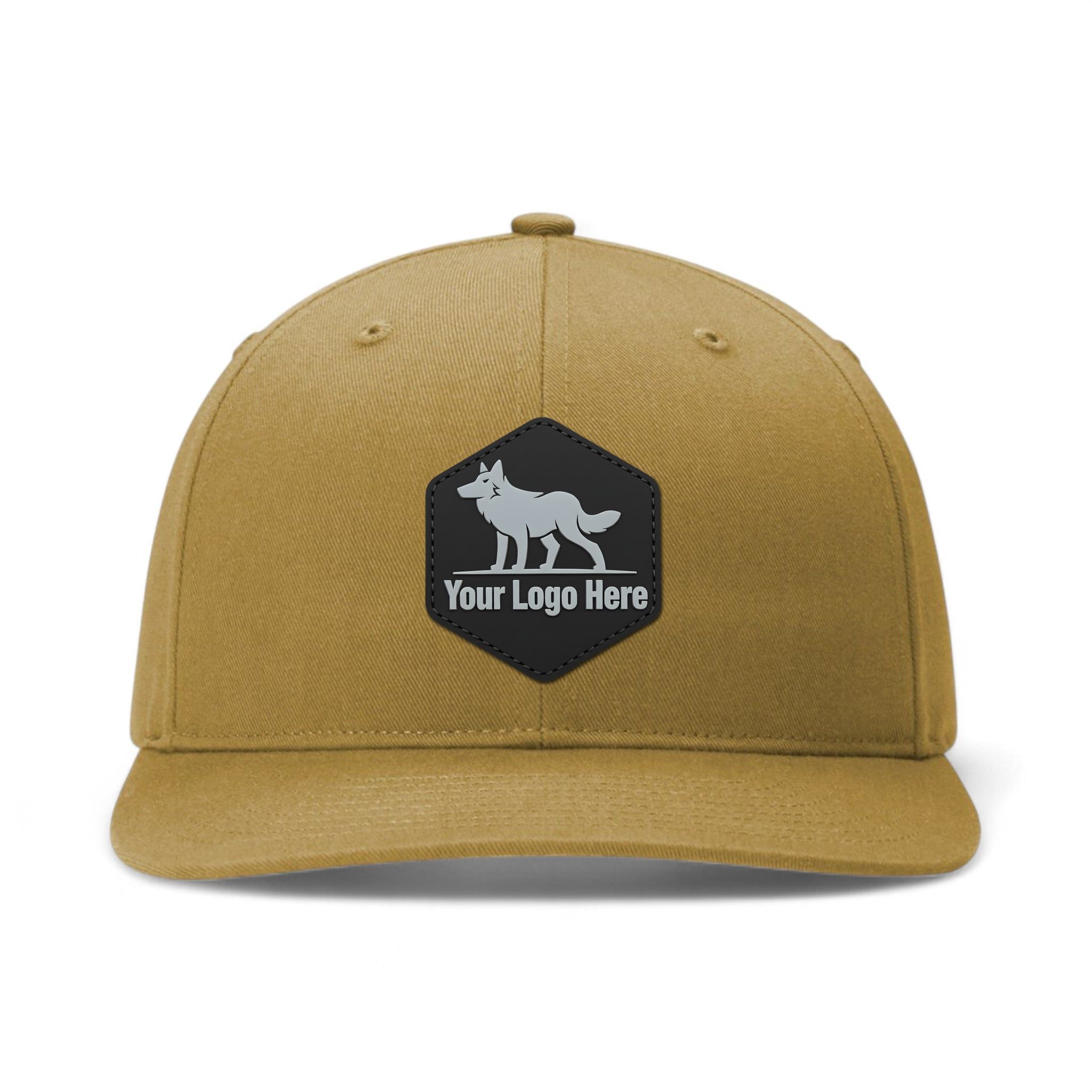 PVC patch preview of Richardson 312 custom hat in amber gold