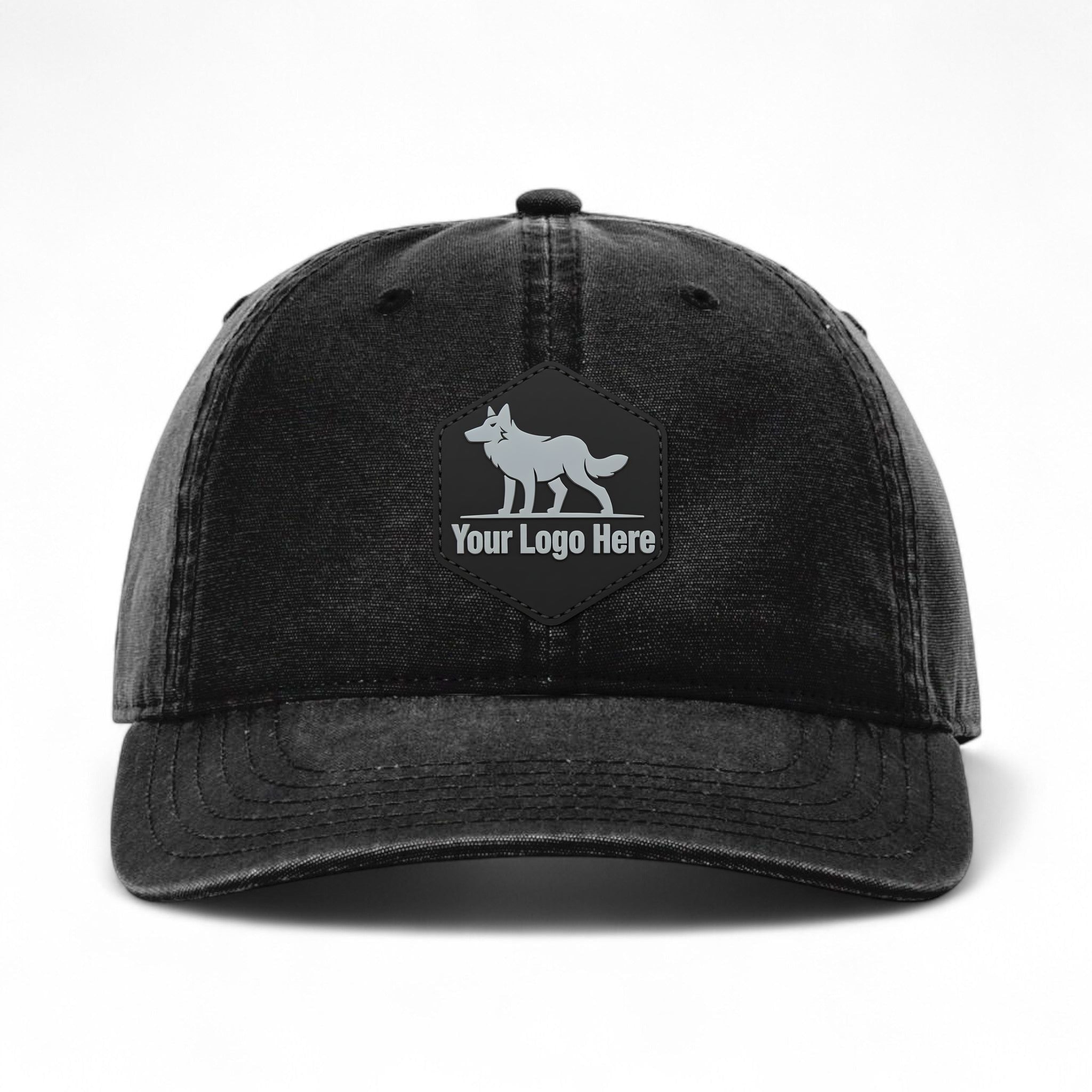 PVC patch preview of Richardson 324RE custom hat in black