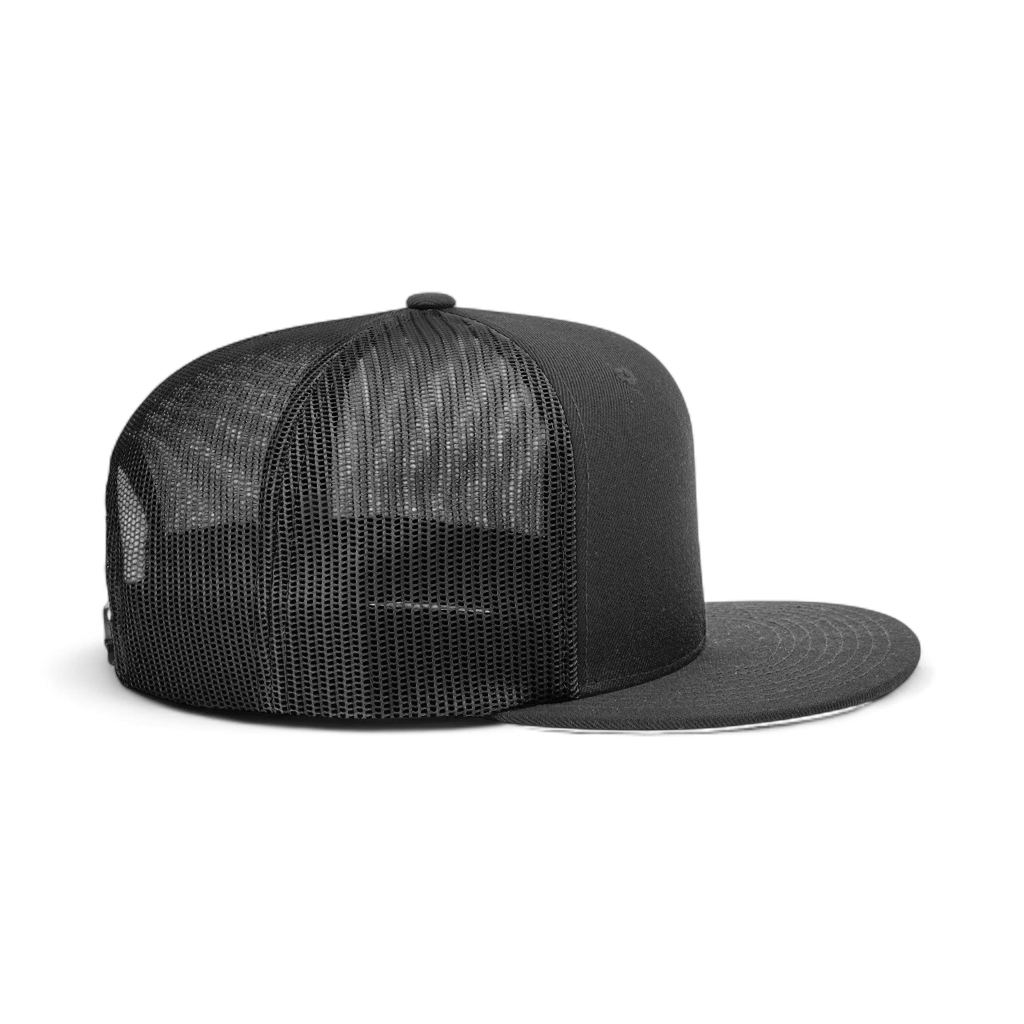 Right side view of Richardson 511 custom hat in black and black