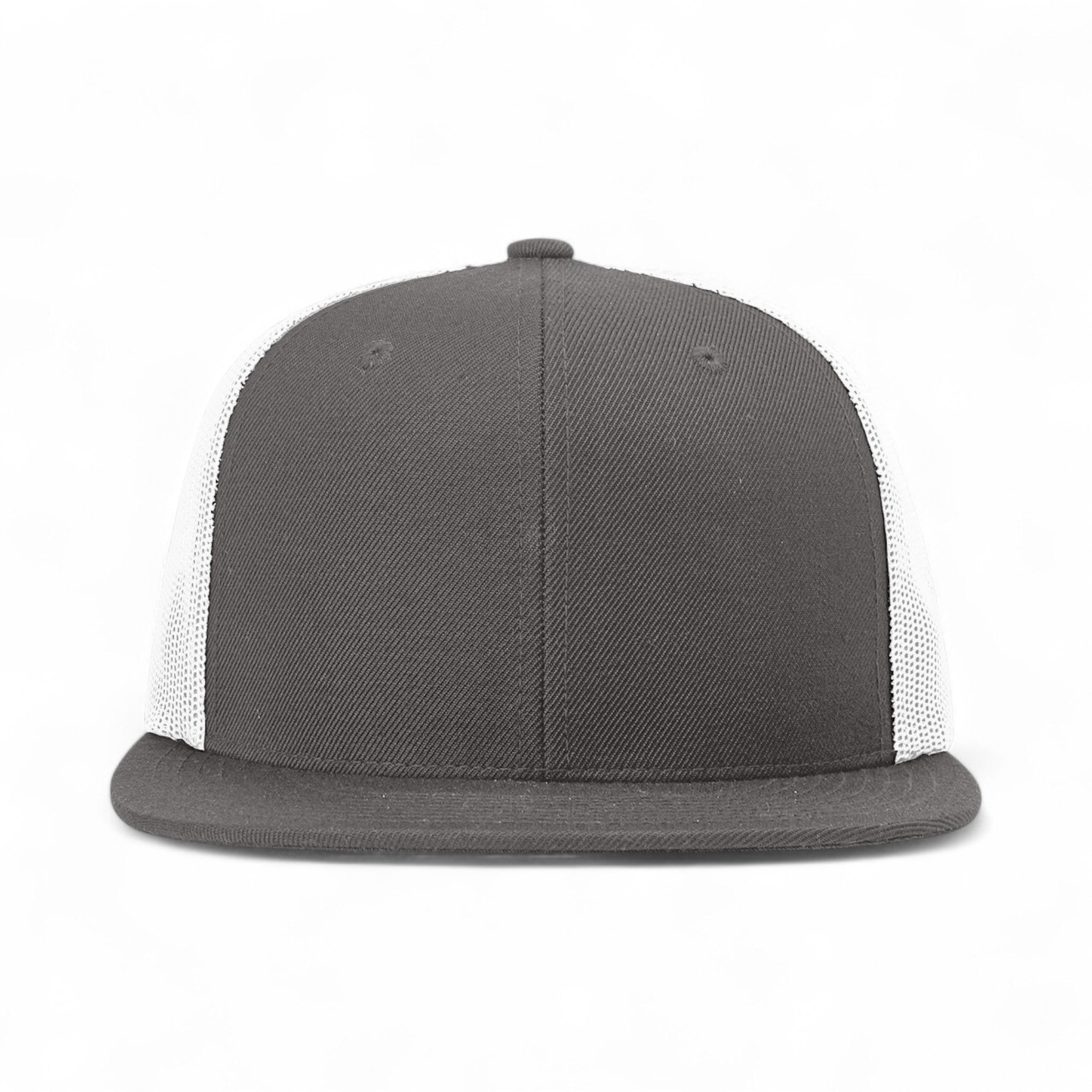 Front view of Richardson 511 custom hat in charcoal and white