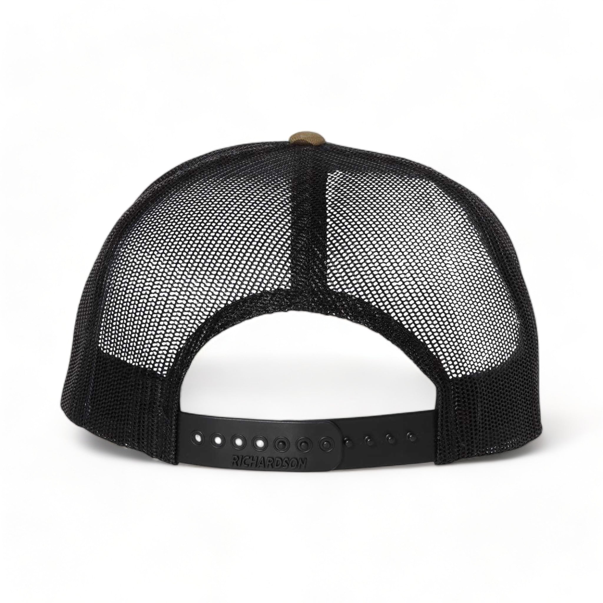 Back view of Richardson 511 custom hat in green camo and black