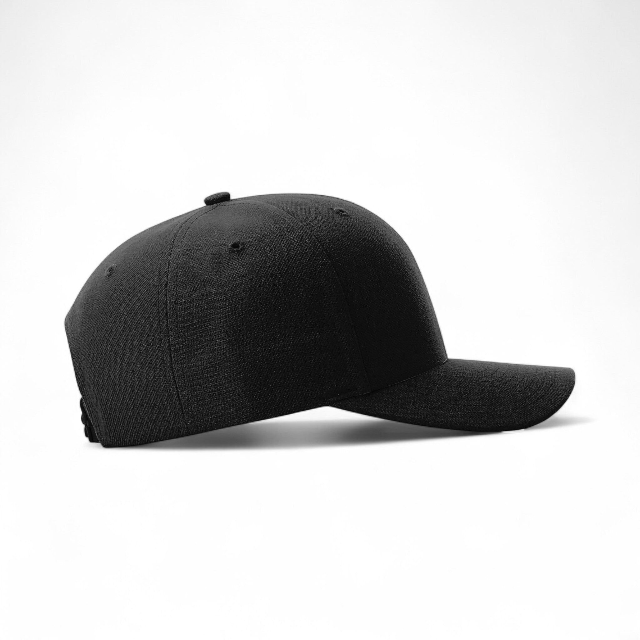 Right side view of Richardson 512 custom hat in black