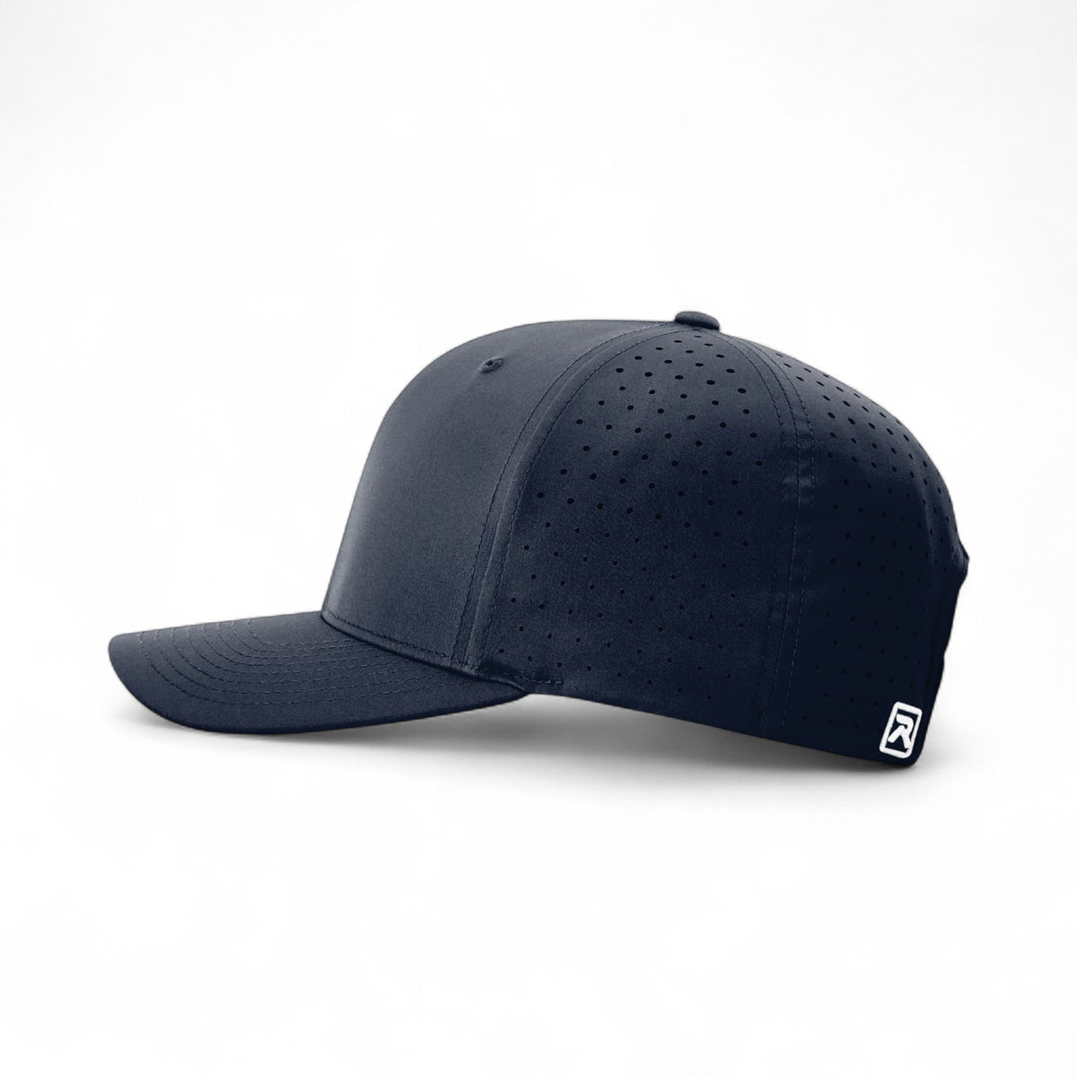 Left side view of Richardson 632 custom hat in navy
