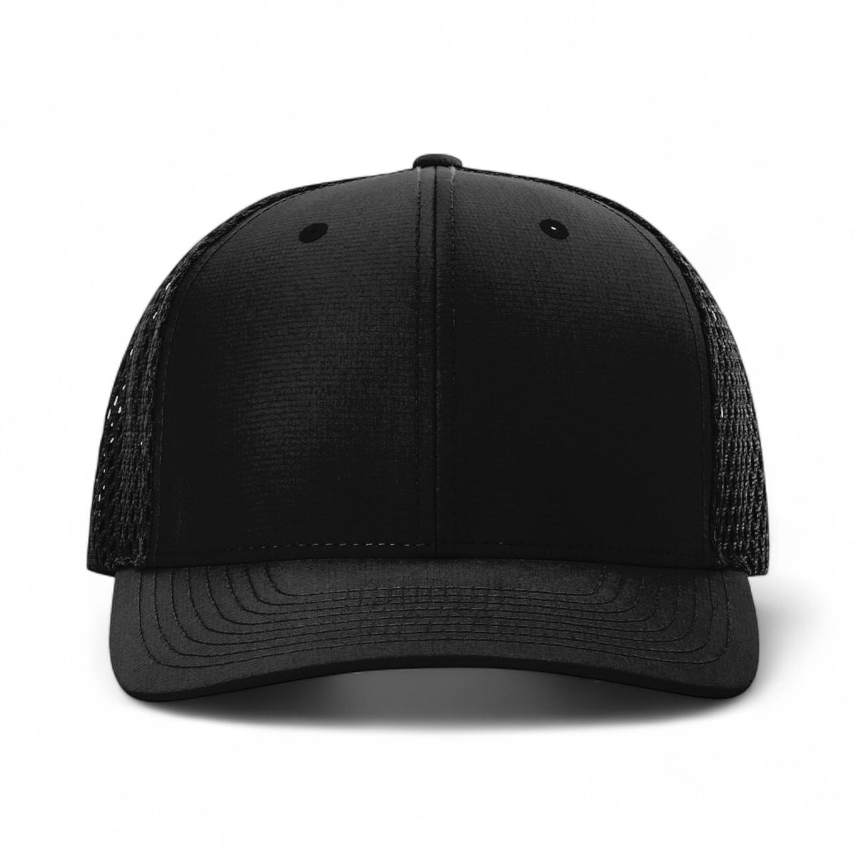 Front view of Richardson 835 custom hat in black