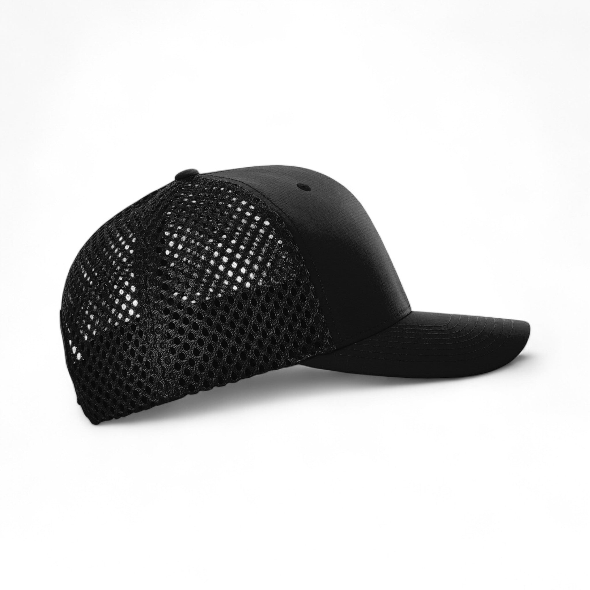 Right side view of Richardson 835 custom hat in black