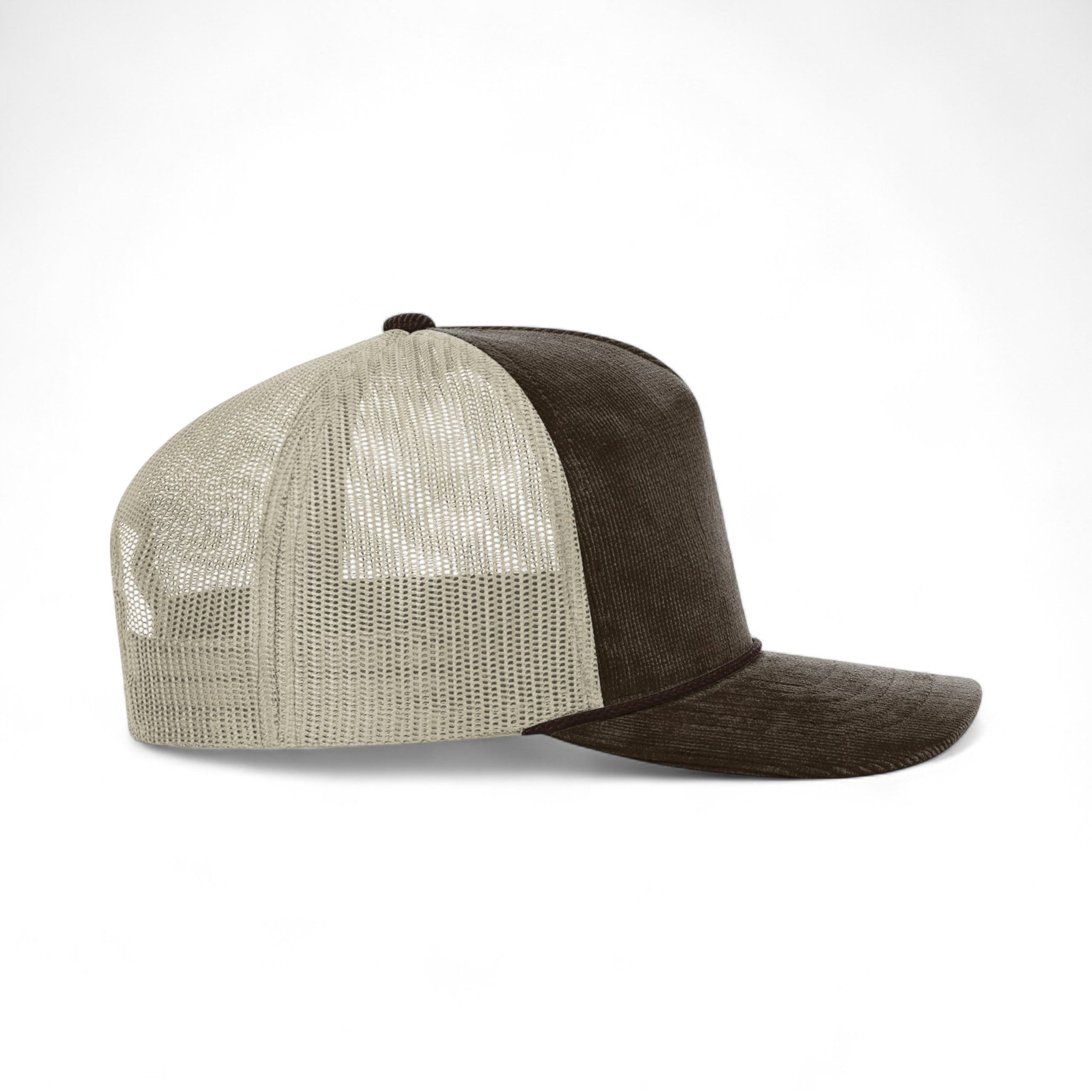 Right side view of Richardson 930 custom hat in brown and sand