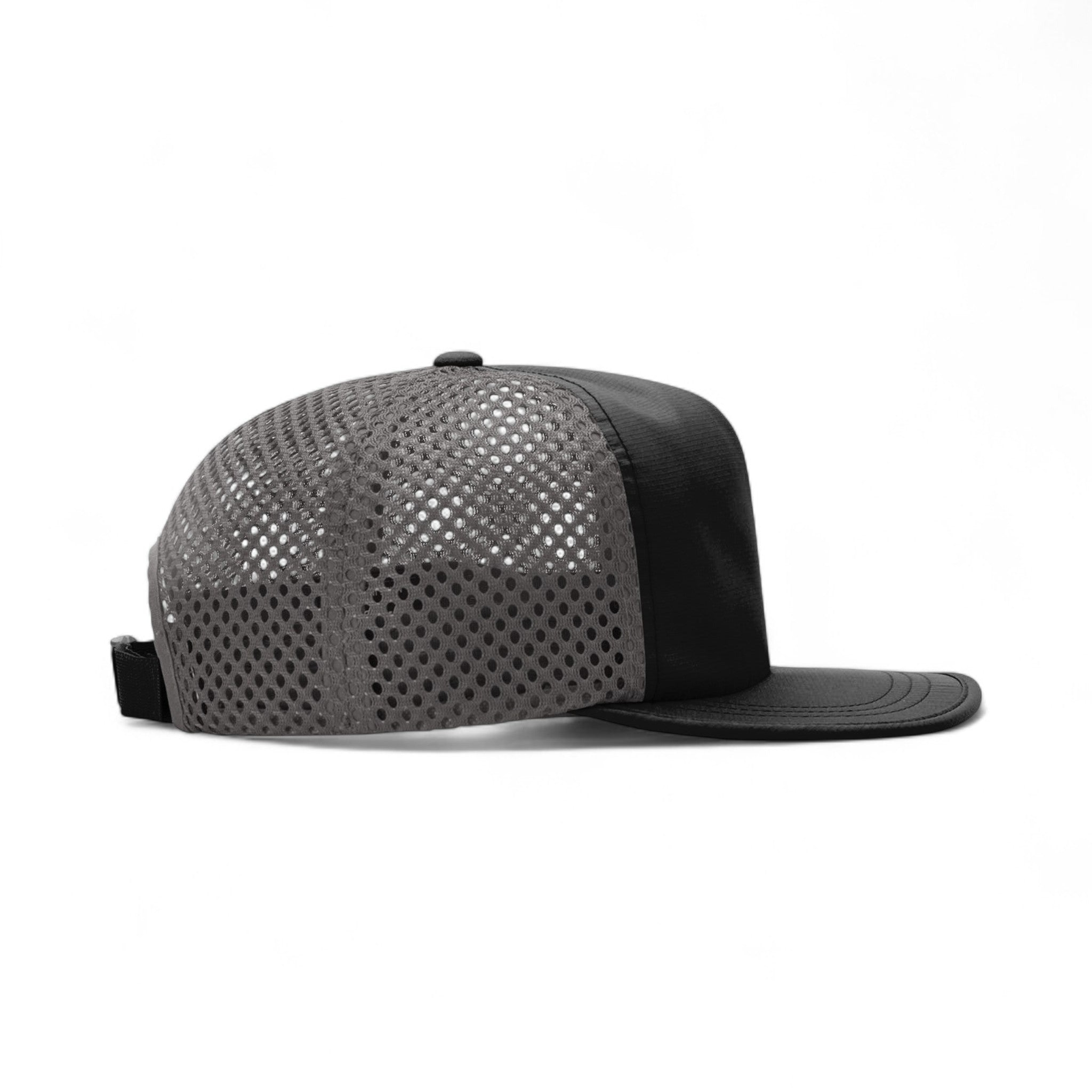 Right side view of Richardson 935 custom hat in black and charcoal