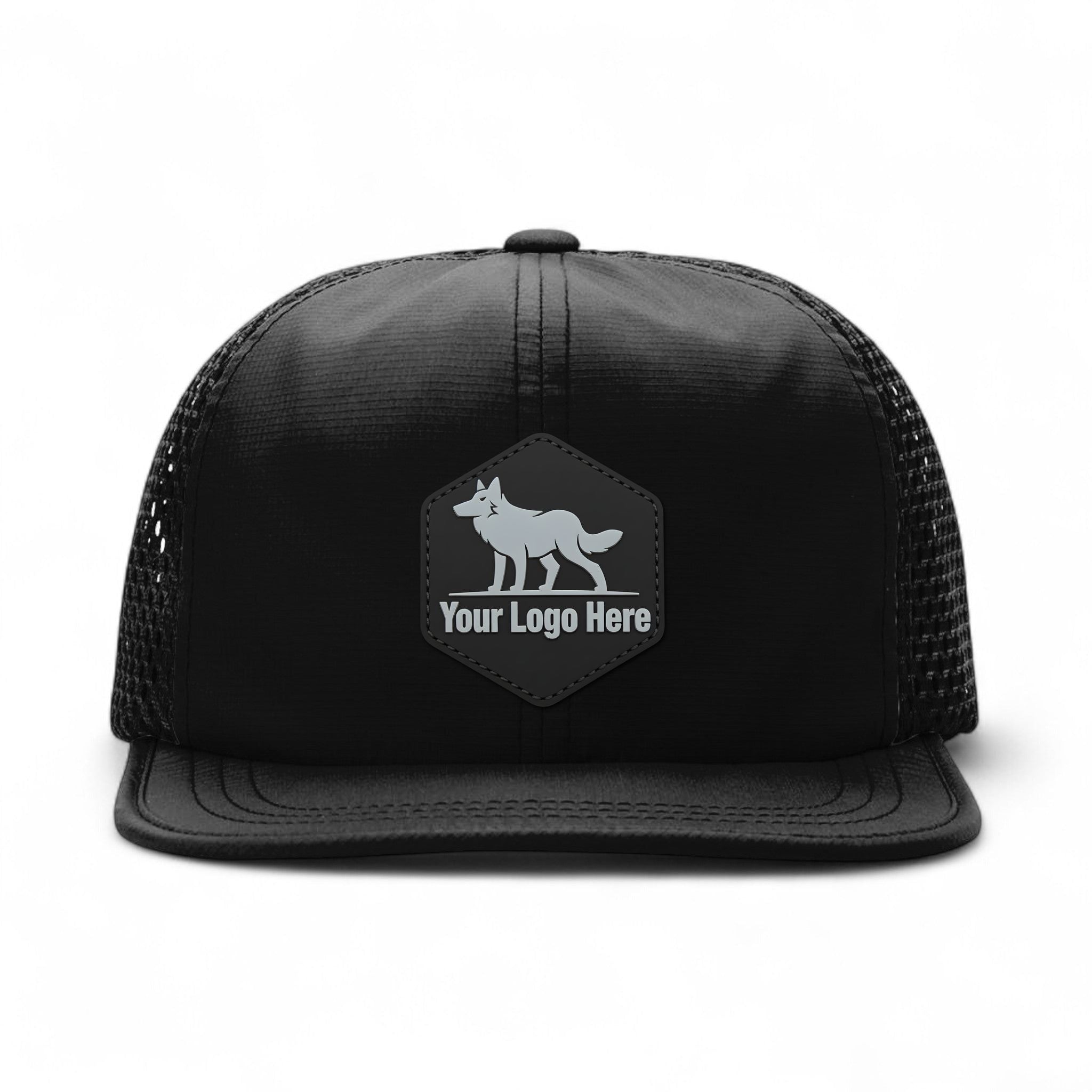 PVC patch preview of Richardson 935 custom hat in black