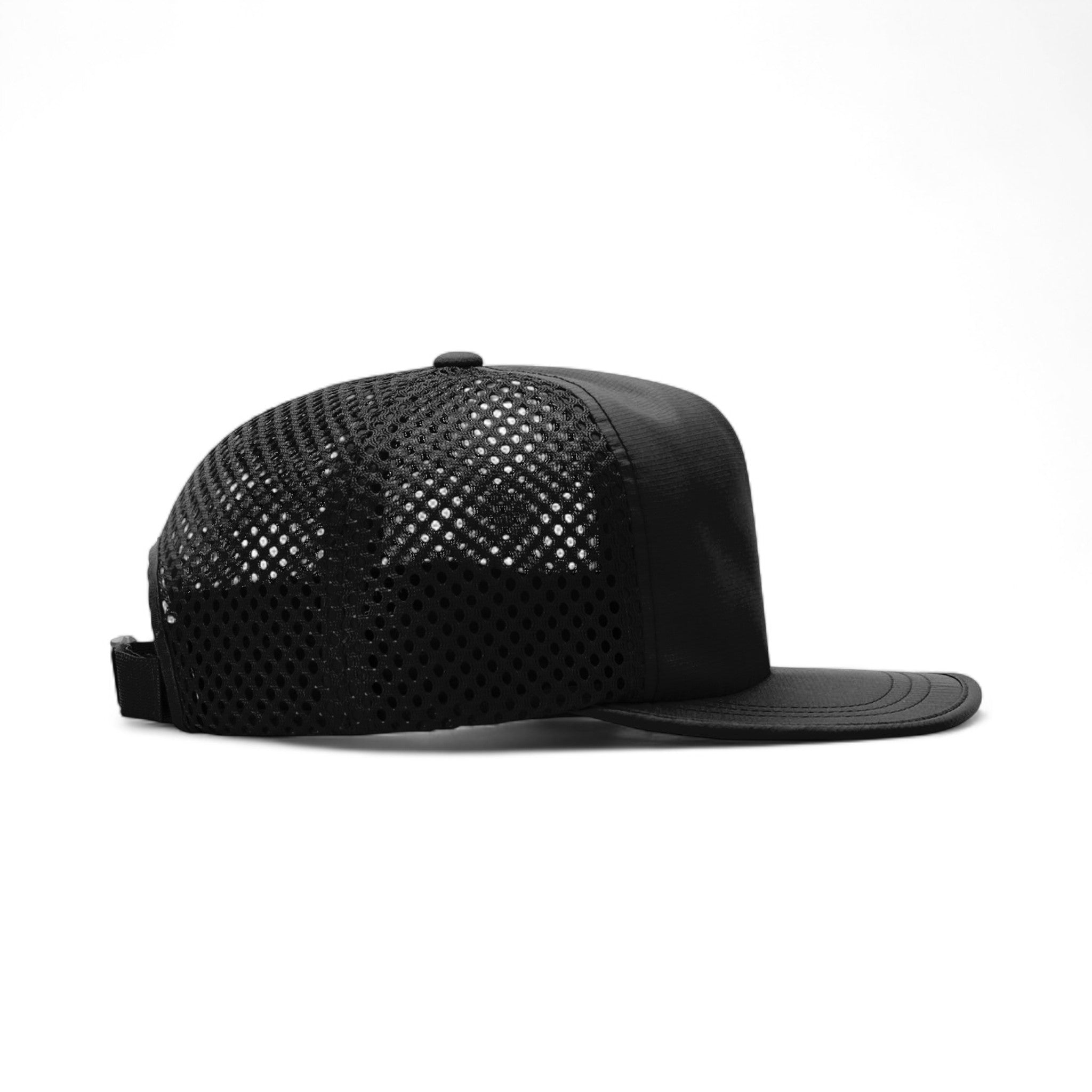 Right side view of Richardson 935 custom hat in black