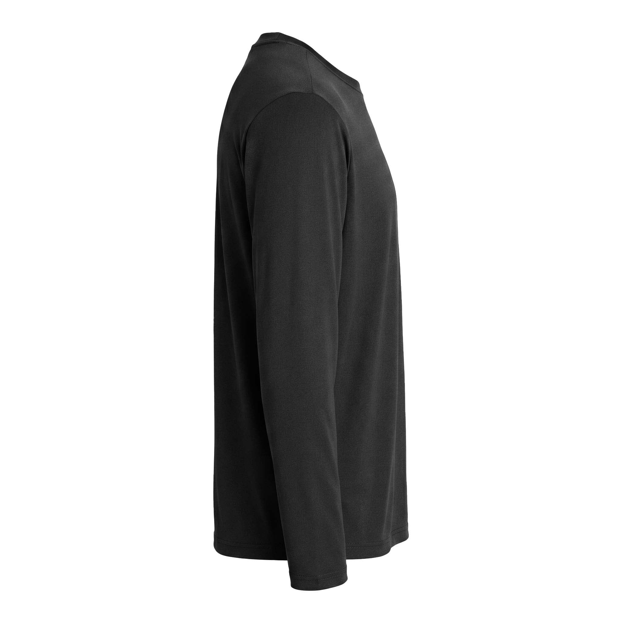 Sport-Tek ST350LS custom long sleeve t-shirt in black, right side view