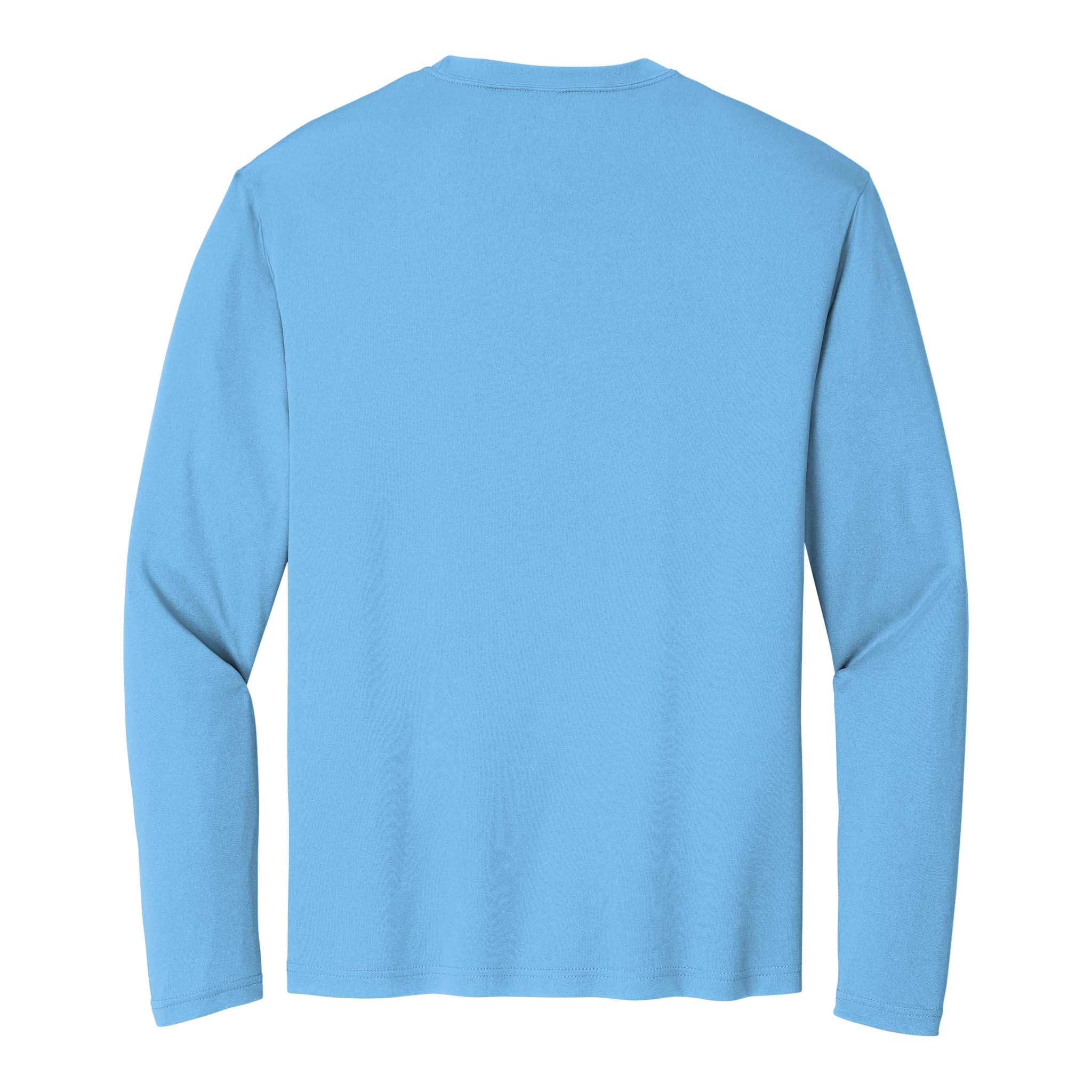 Sport-Tek ST350LS custom long sleeve t-shirt in carolina blue, back view