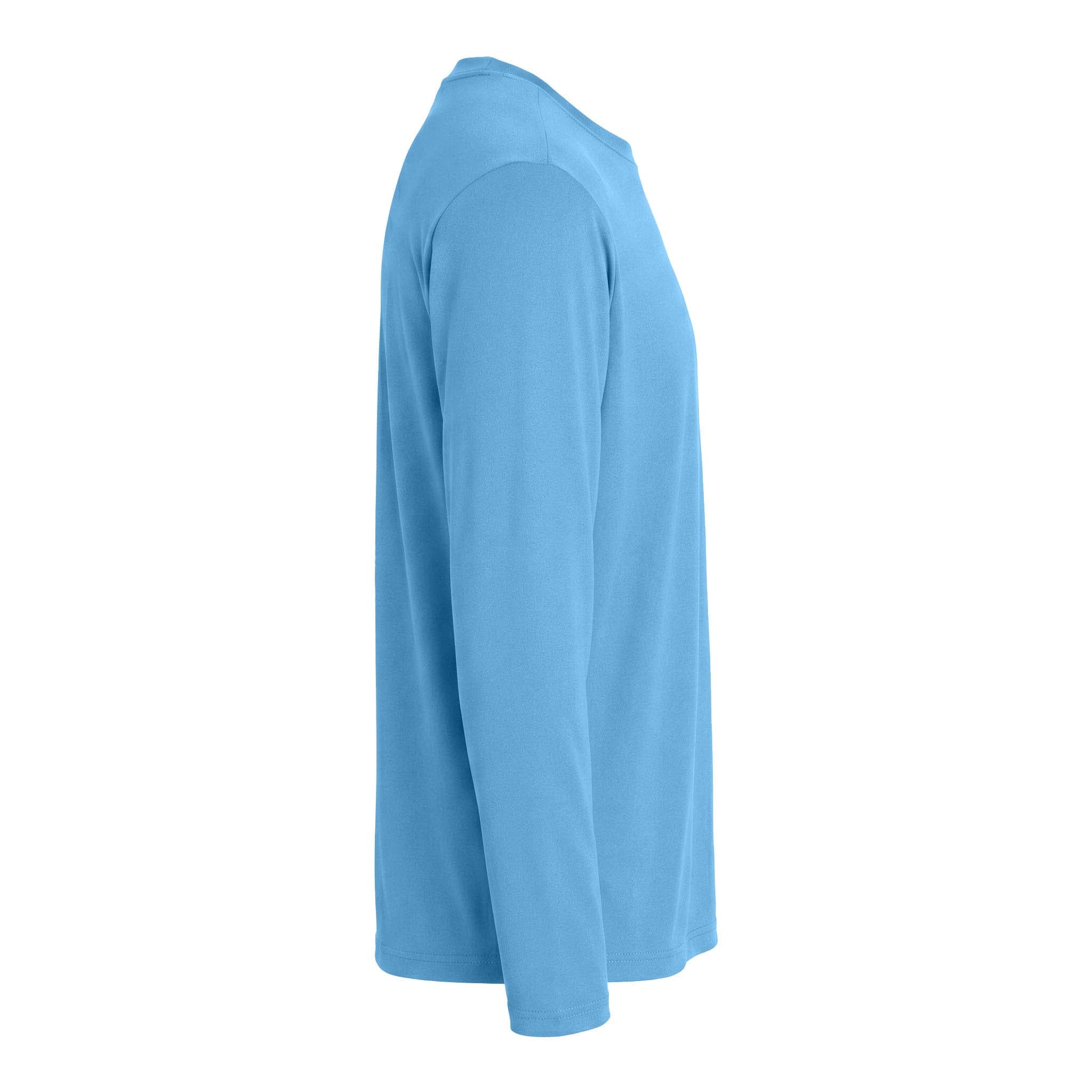 Sport-Tek ST350LS custom long sleeve t-shirt in carolina blue, right side view