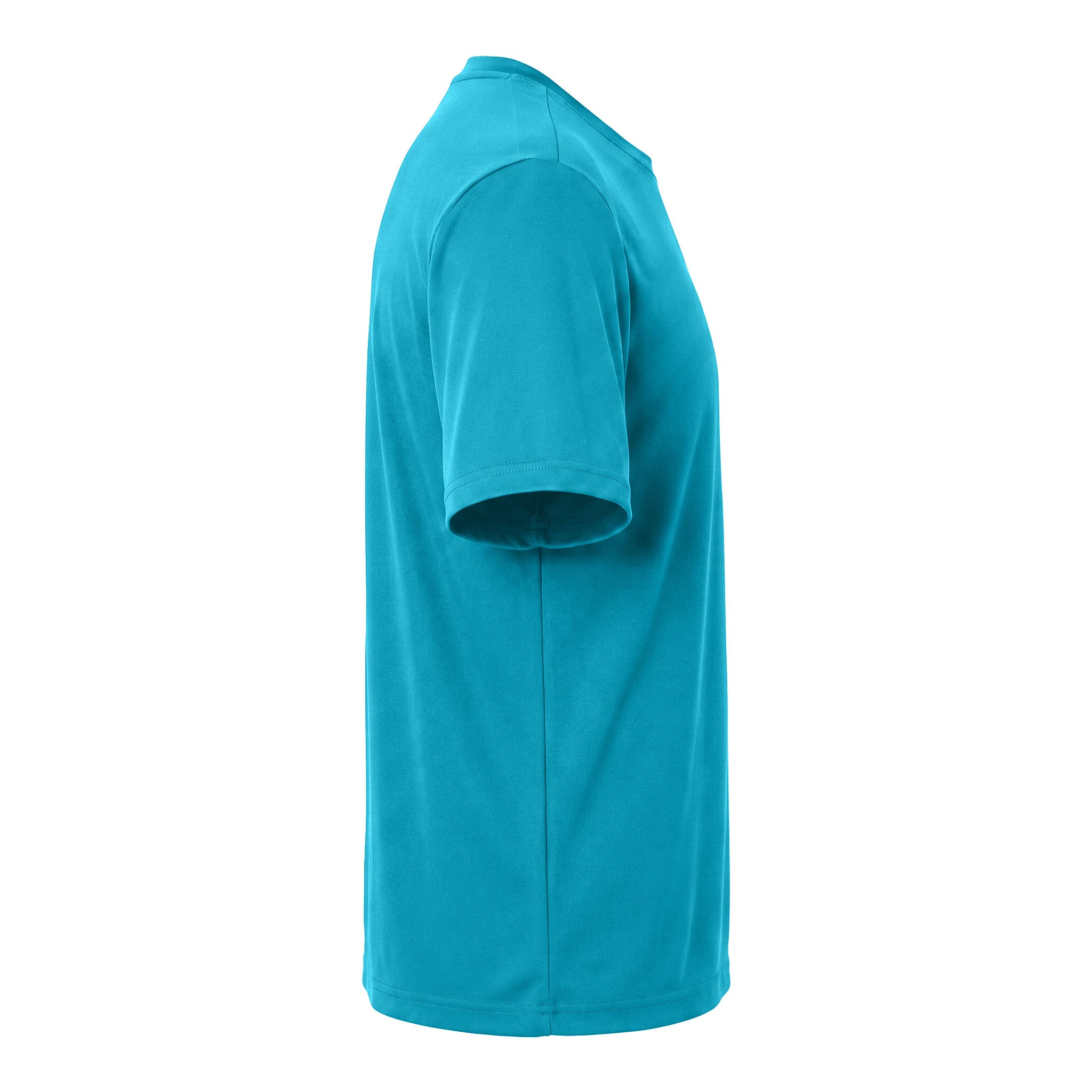 Sport-Tek ST350 custom short sleeve t-shirt in atomic blue, right side view