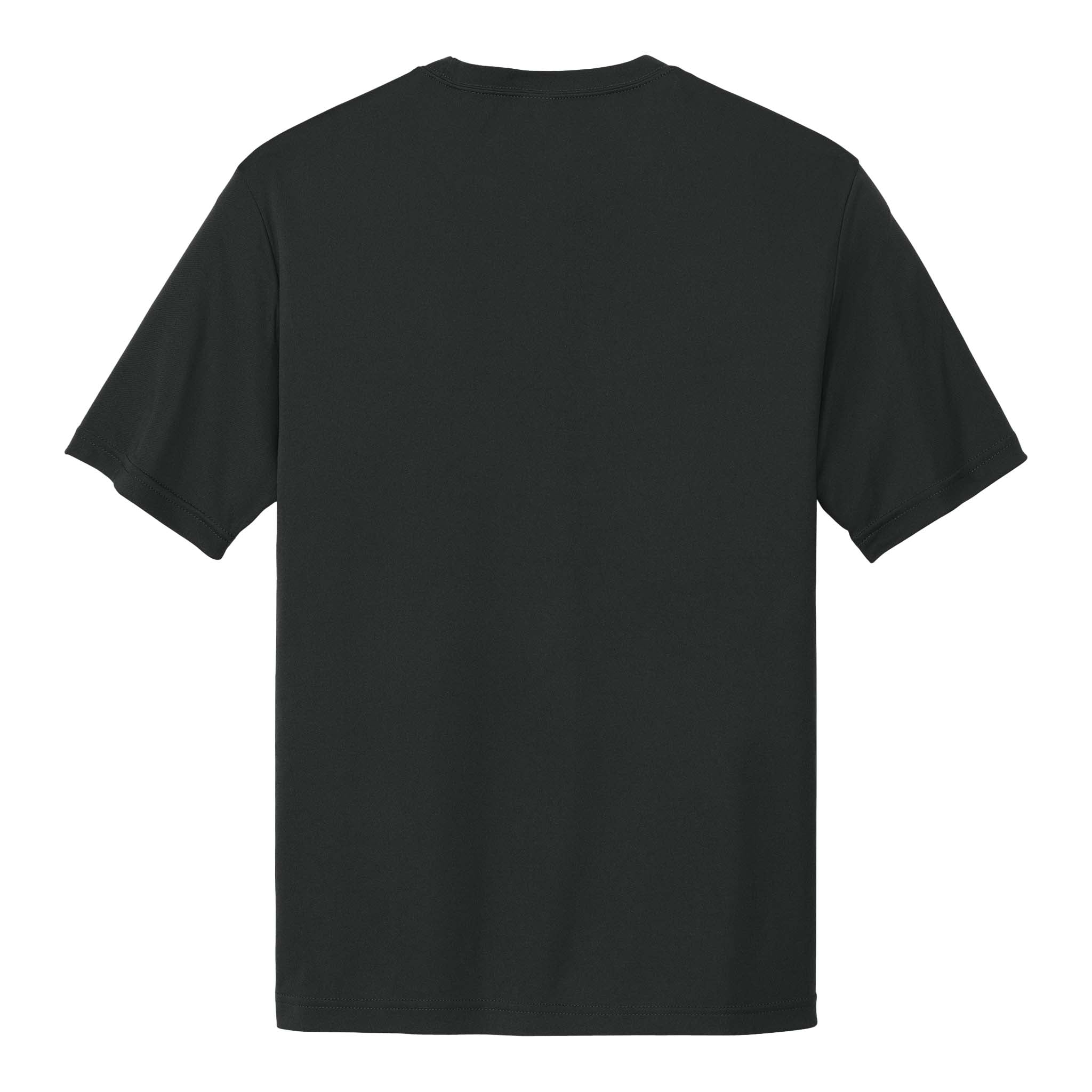 Sport-Tek ST350 custom short sleeve t-shirt in black, back view