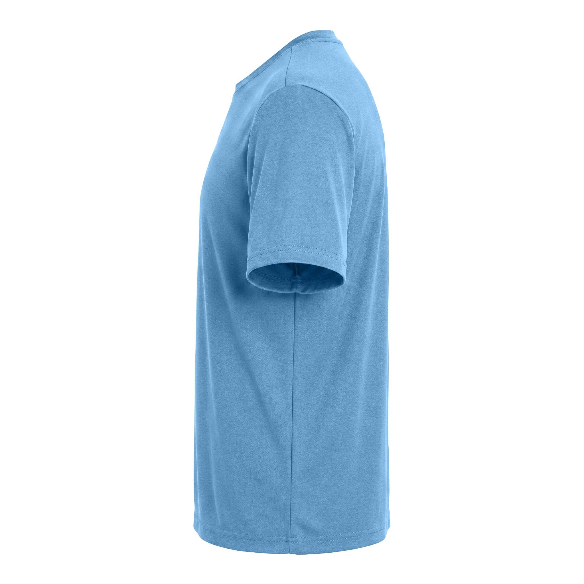 Sport-Tek ST350 custom short sleeve t-shirt in carolina blue, left side view