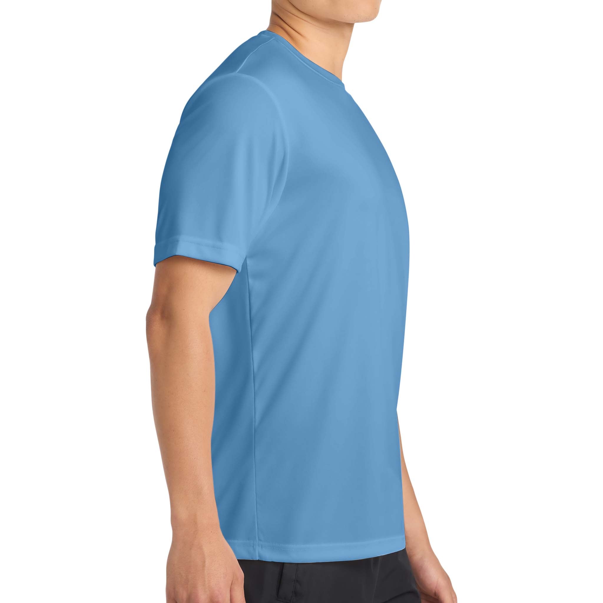 Sport-Tek ST350 custom short sleeve t-shirt in carolina blue, right side view