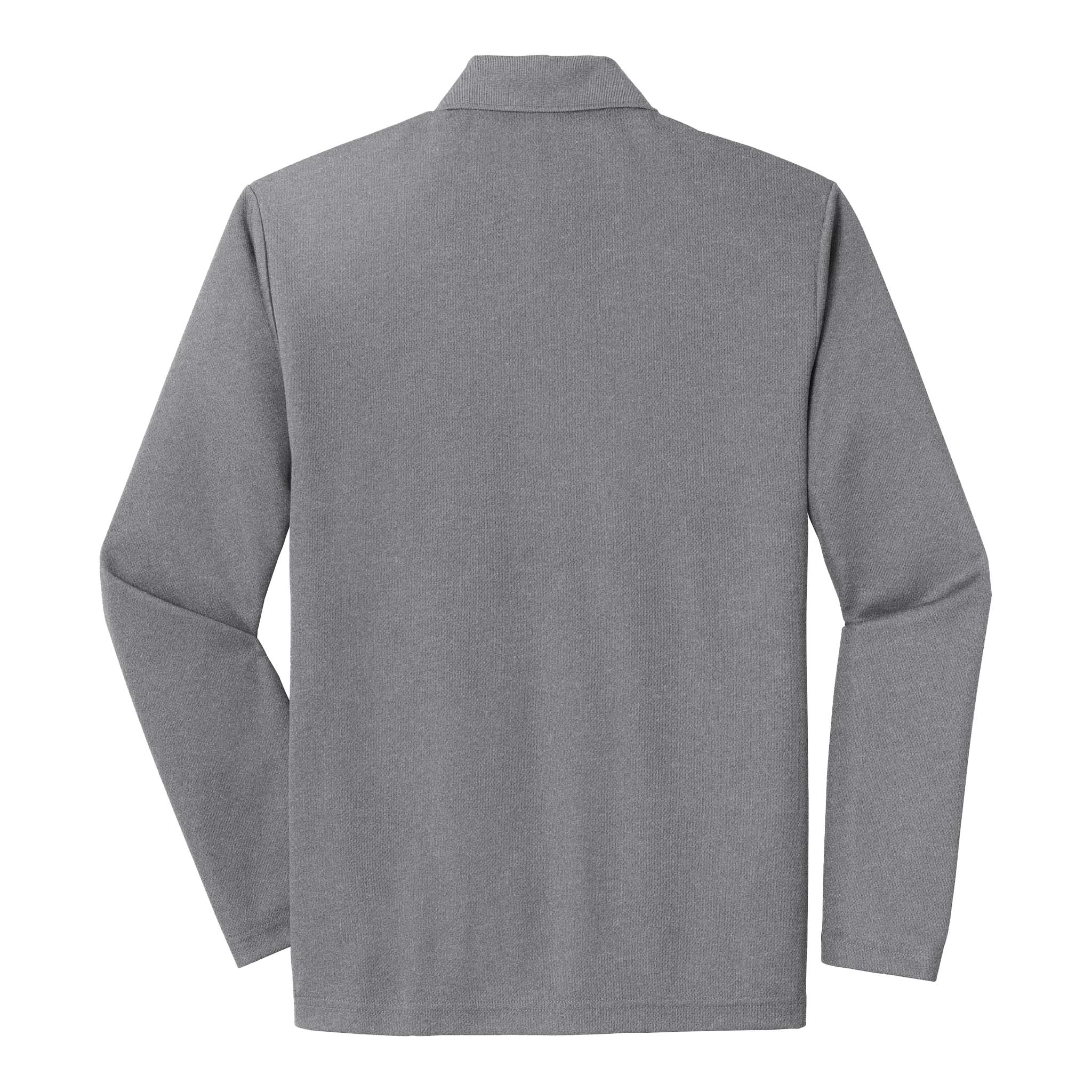 Sport-Tek ST640LS custom polo in grey heather, back view
