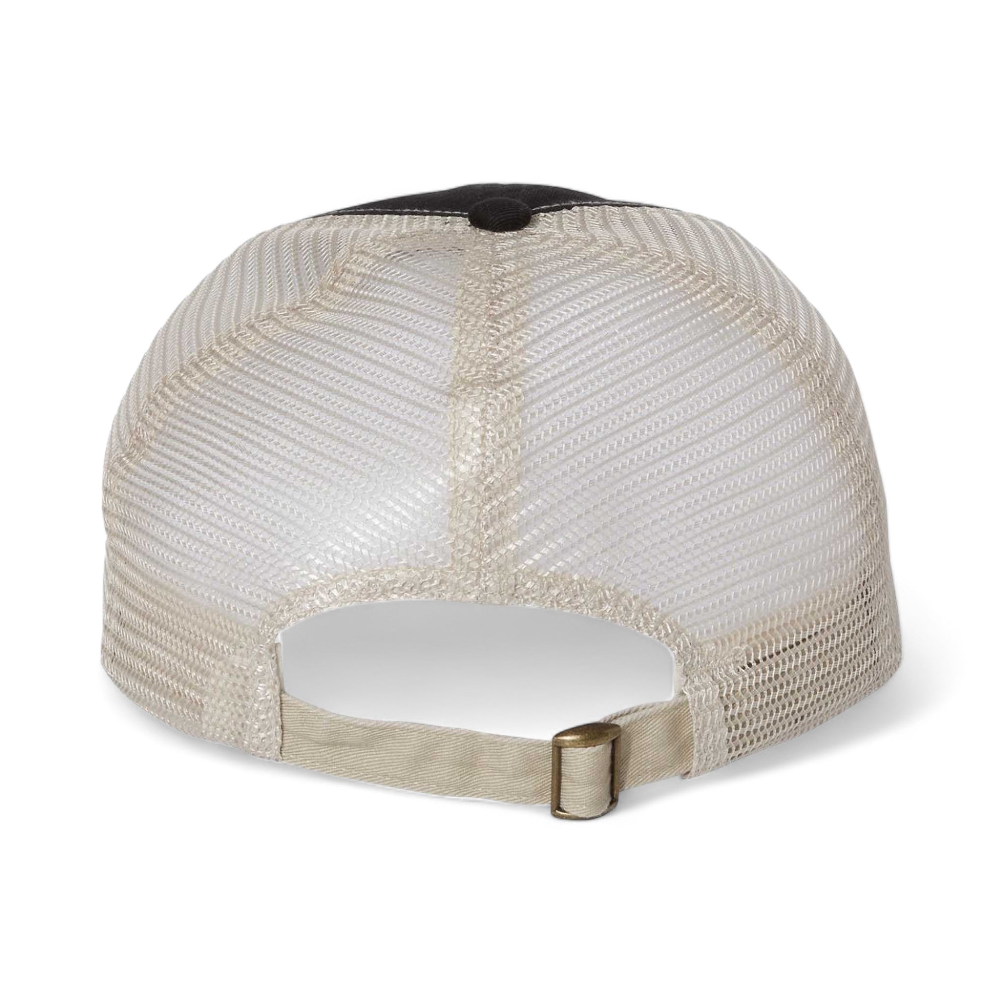Back view of Sportsman 3100 custom hat in black, camo and stone