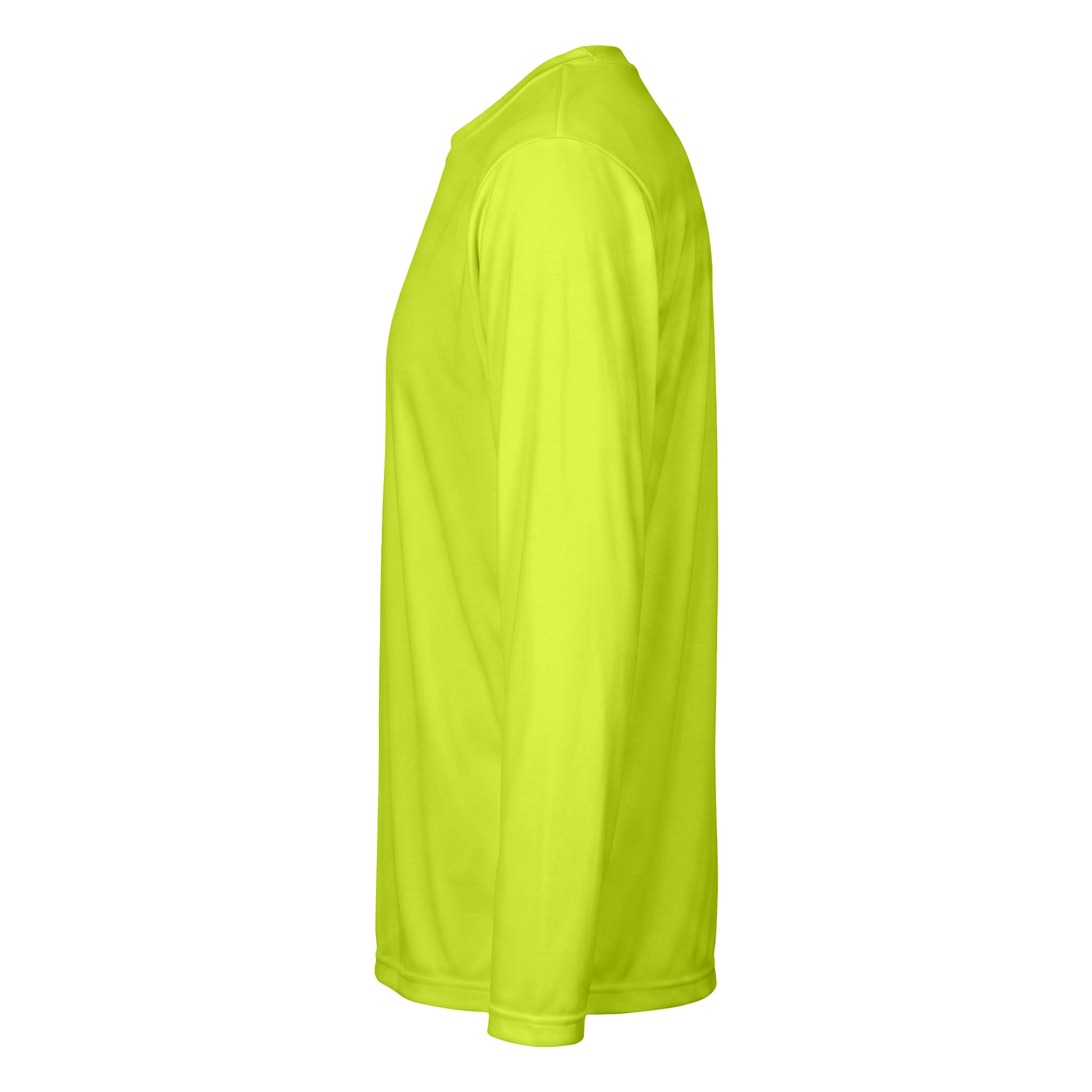 Team 365 TT11L custom long sleeve t-shirt in safety yellow, left side view