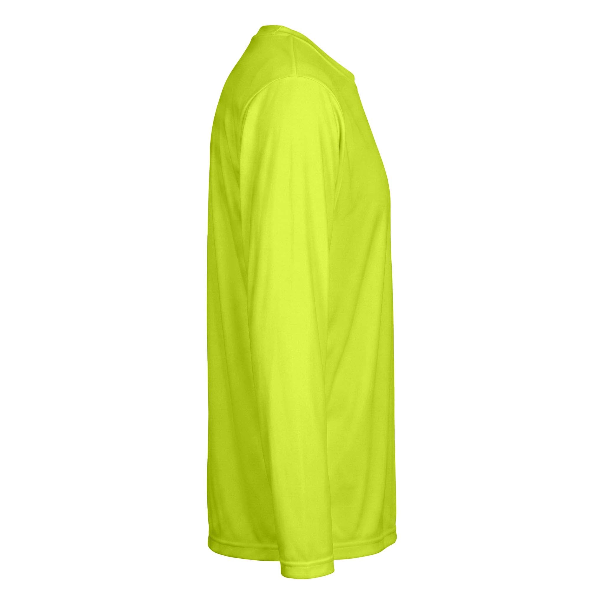 Team 365 TT11L custom long sleeve t-shirt in safety yellow, right side view