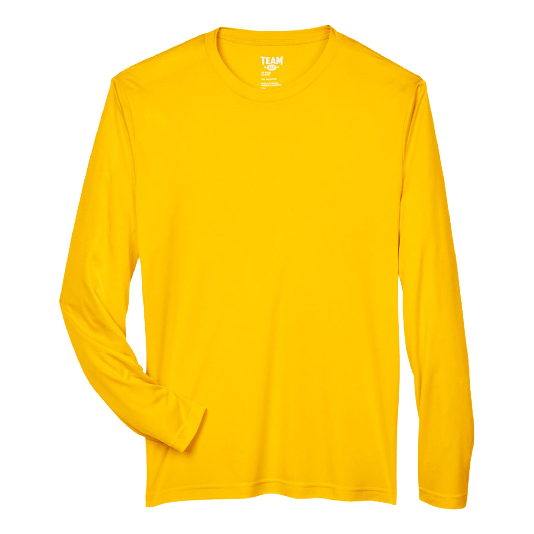 Team 365 TT11L custom long sleeve t-shirt in sport athletic gold, front view