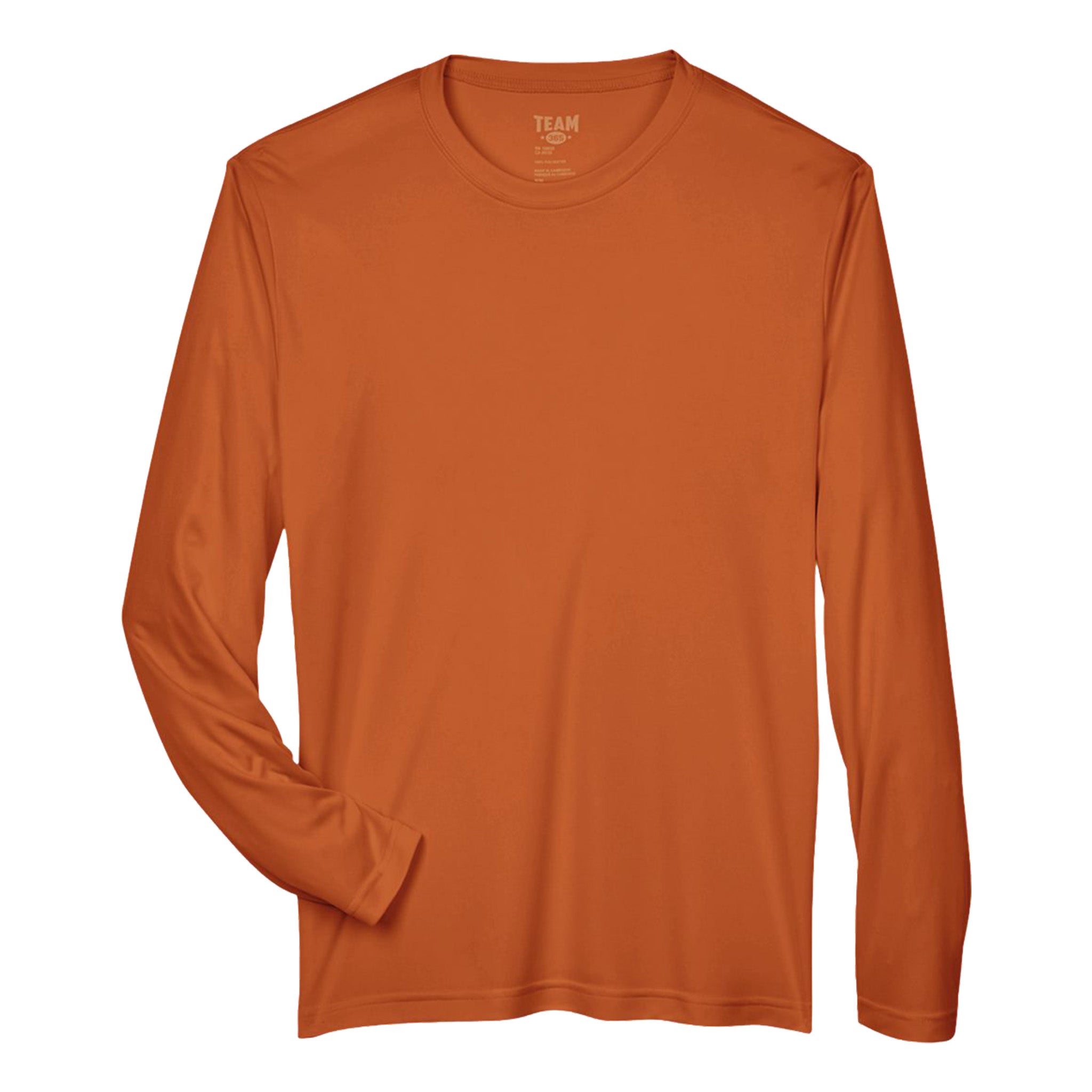 Team 365 TT11L custom long sleeve t-shirt in sport burnt orange, front view