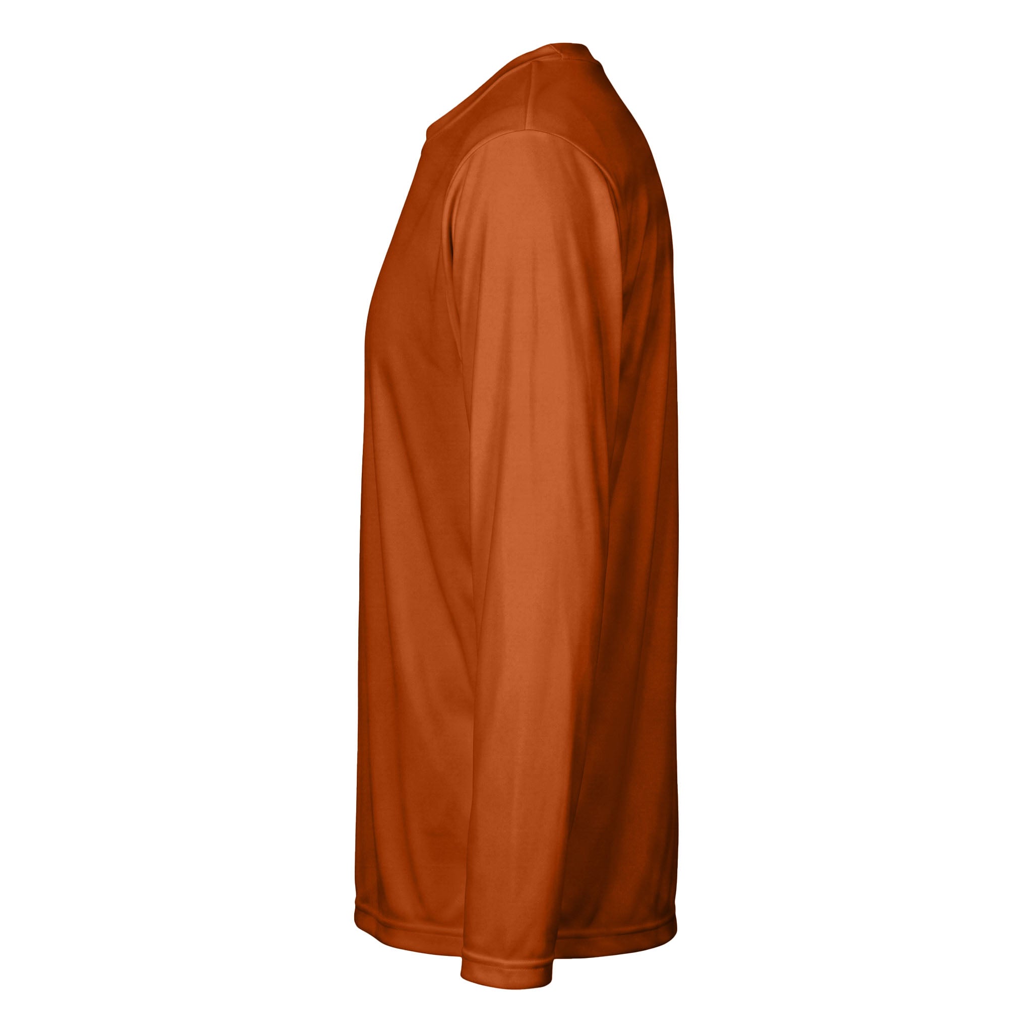 Team 365 TT11L custom long sleeve t-shirt in sport burnt orange, left side view