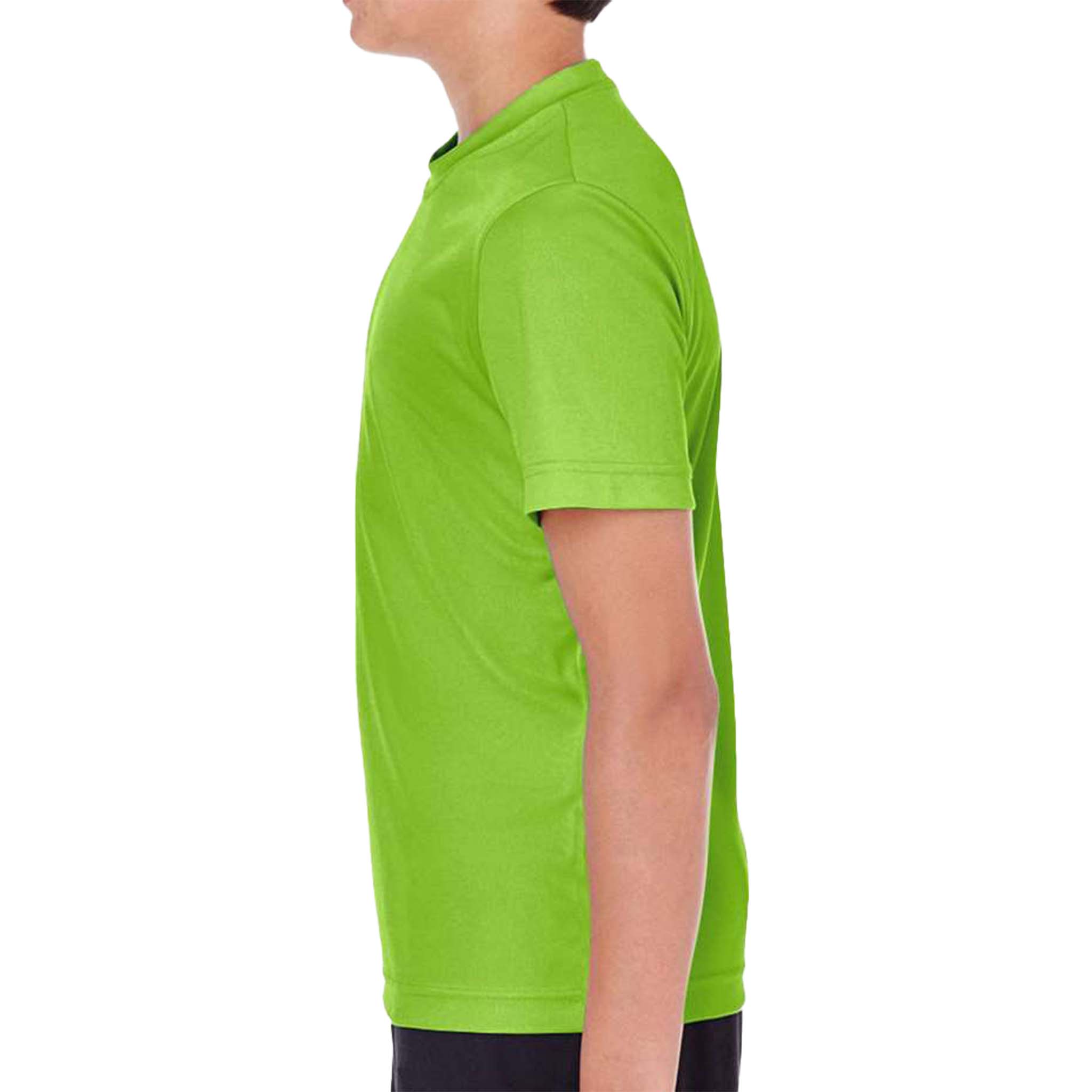 Team 365 TT11Y custom short sleeve t-shirt in acid green, left side view
