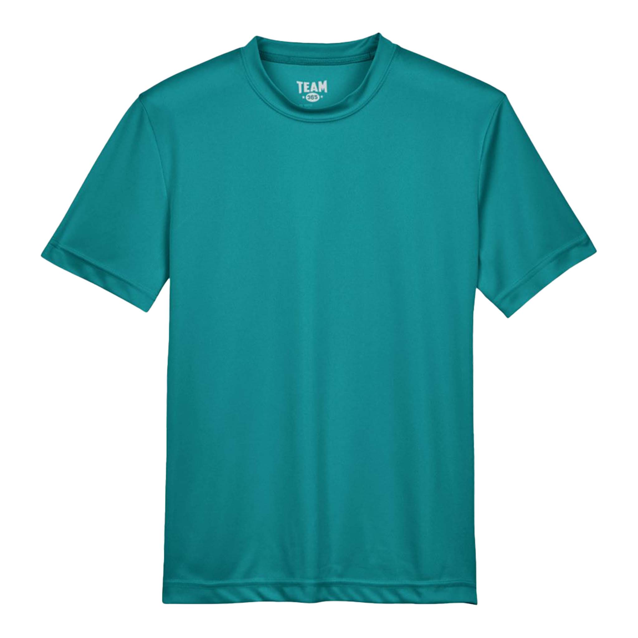 Team 365 TT11Y custom short sleeve t-shirt in clear teal, front view