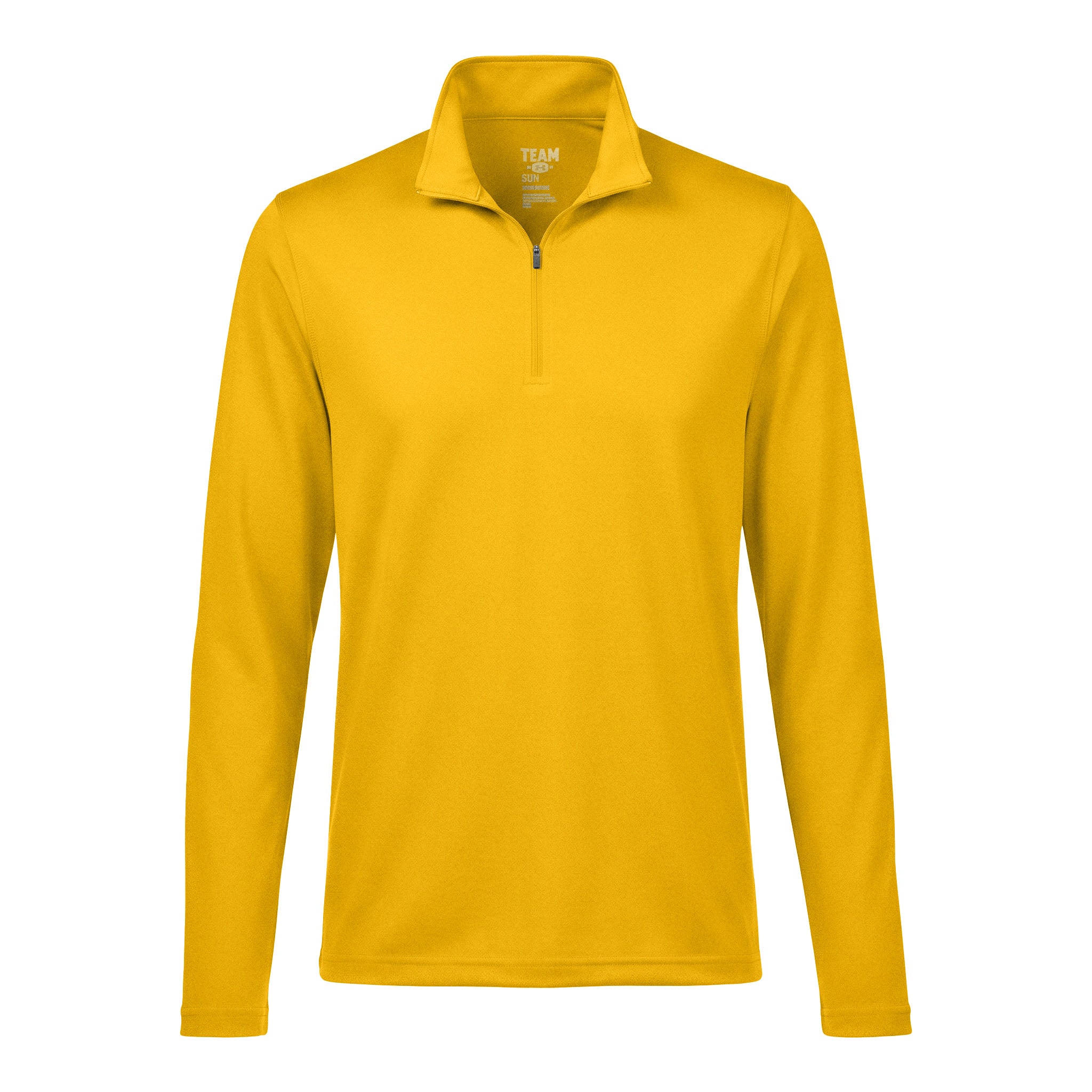 Team 365 TT31 custom quarter-zip in sport athletic gold, front view