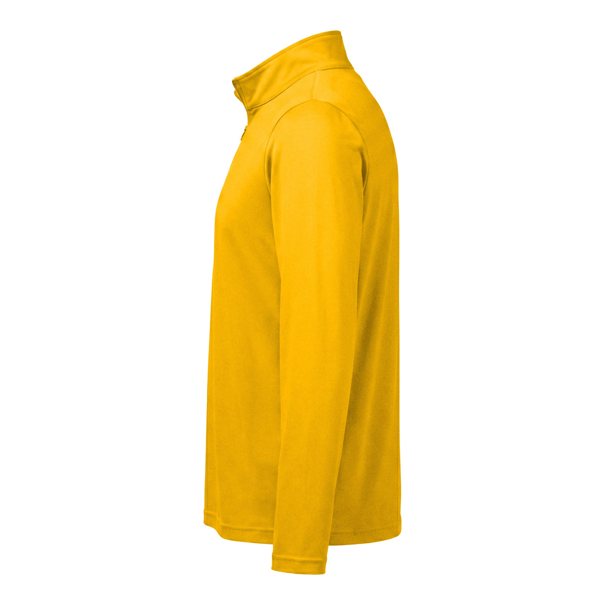 Team 365 TT31 custom quarter-zip in sport athletic gold, left side view