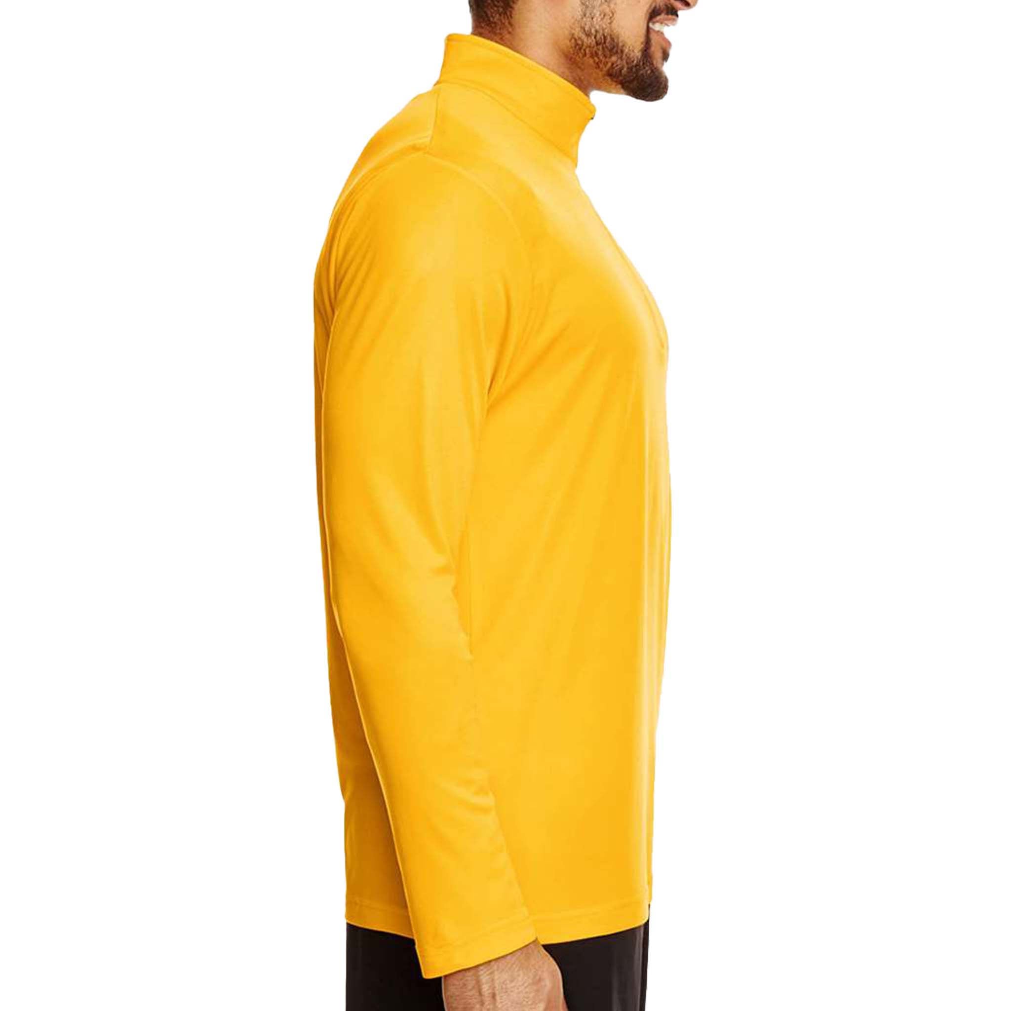 Team 365 TT31 custom quarter-zip in sport athletic gold, right side view